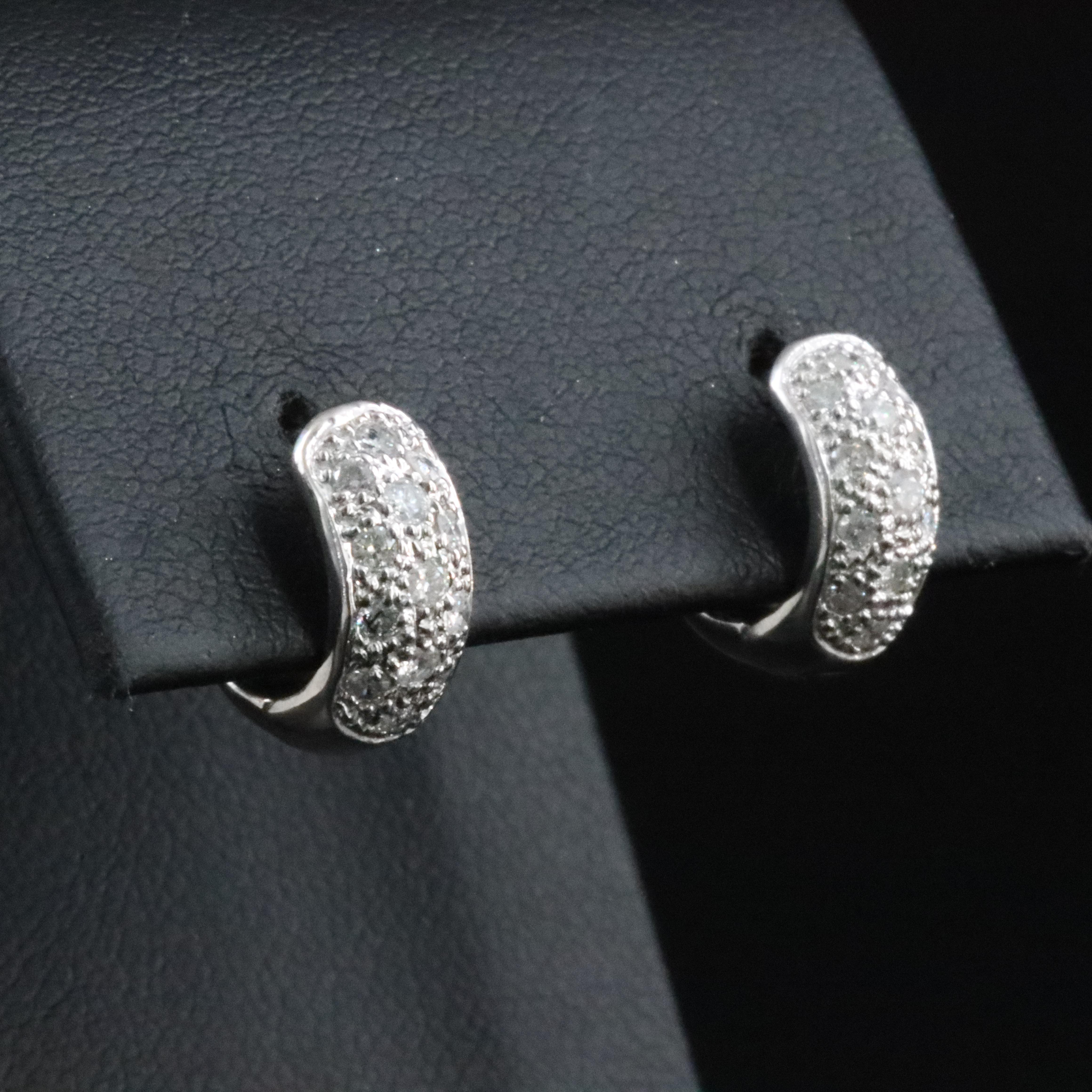 14K 0.42 CTW Diamond Huggie Earrings