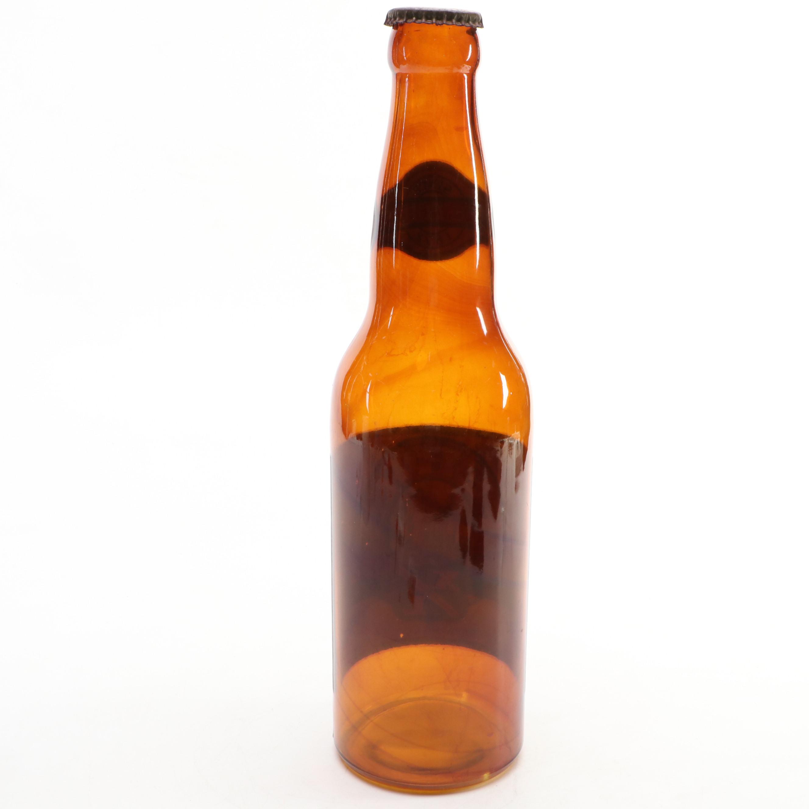 Fehr's XL Beer Glass Advertising Display Bottle, Mid-20th Century