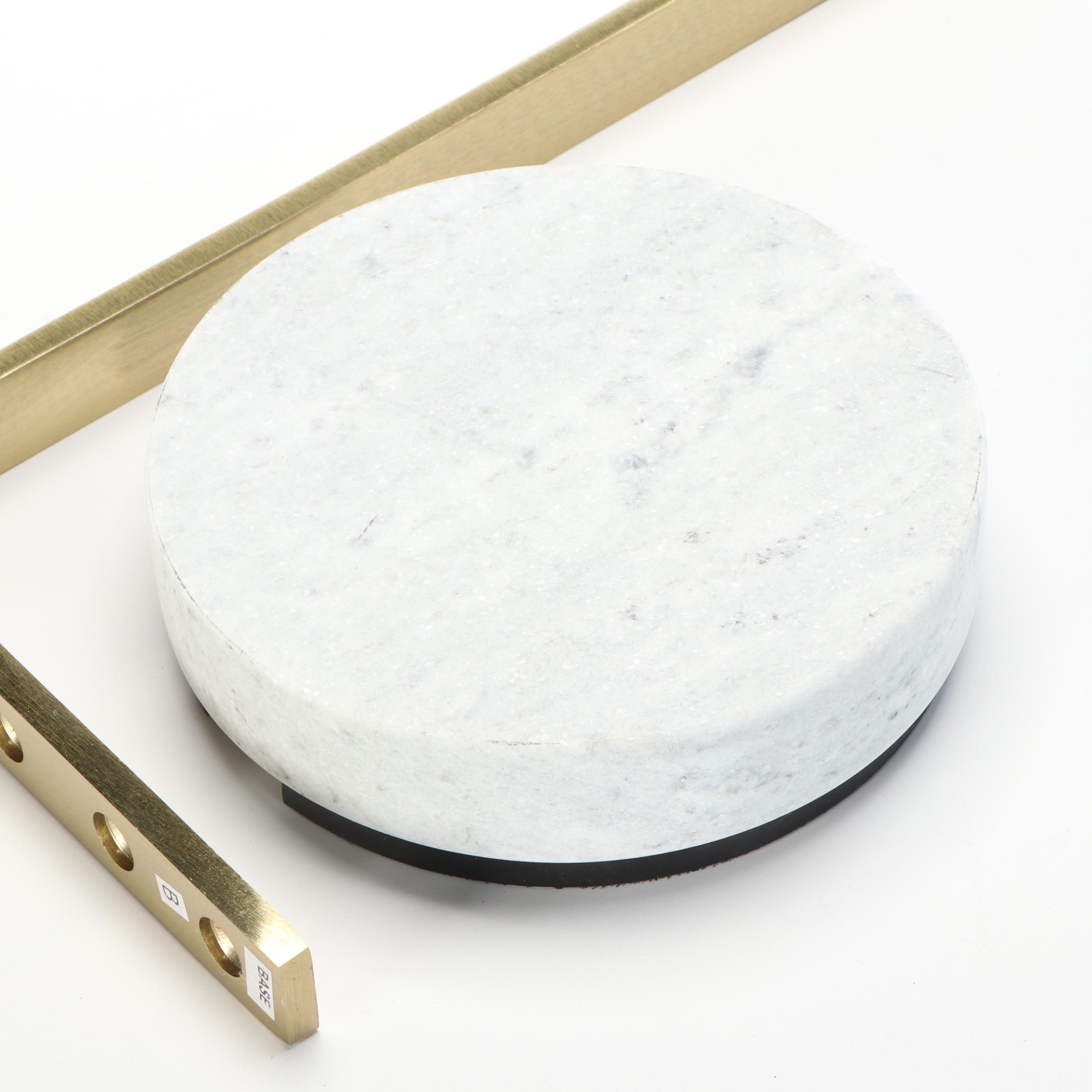 West Elm Brass Toned Metal and Marble Base Murray Drink Table