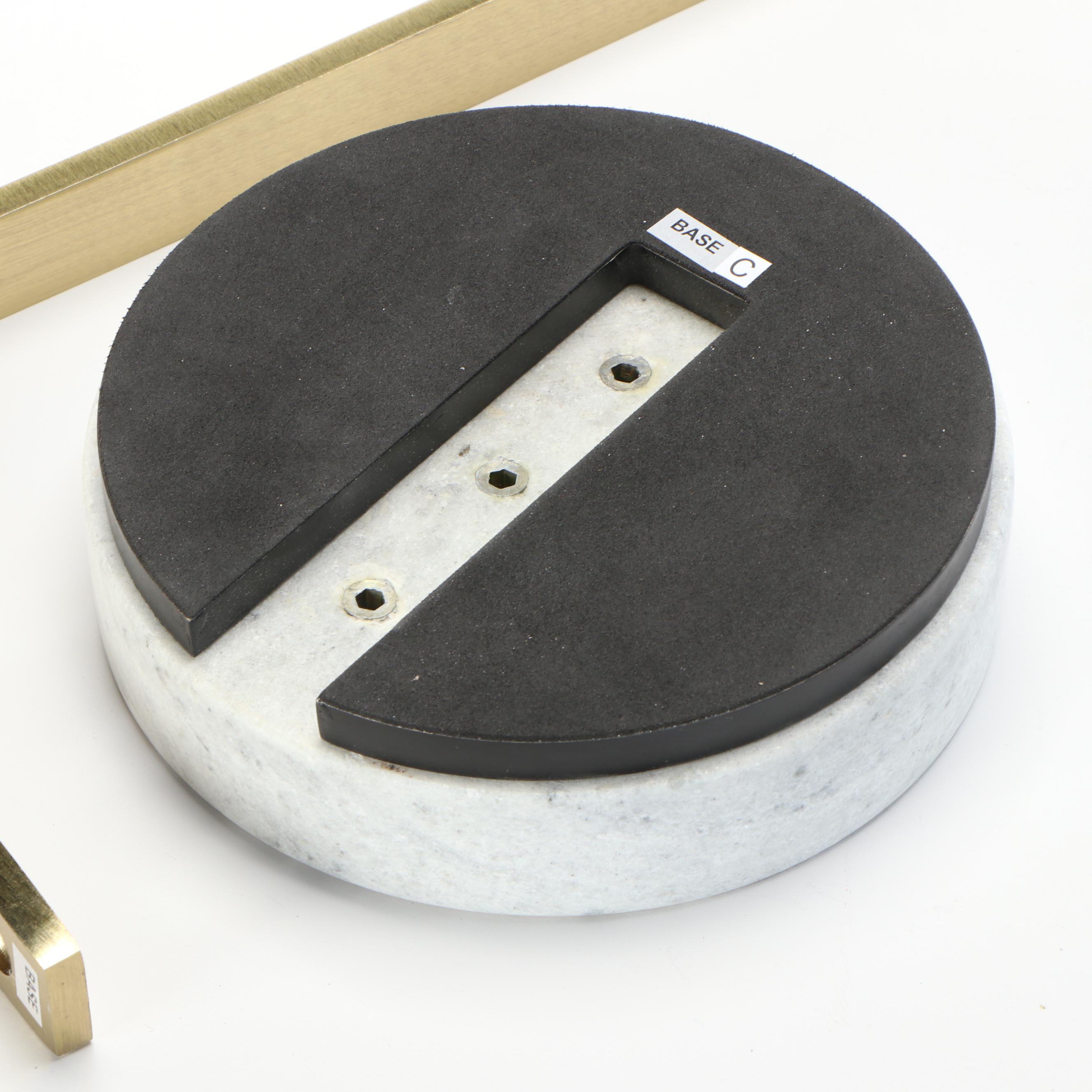 West Elm Brass Toned Metal and Marble Base Murray Drink Table