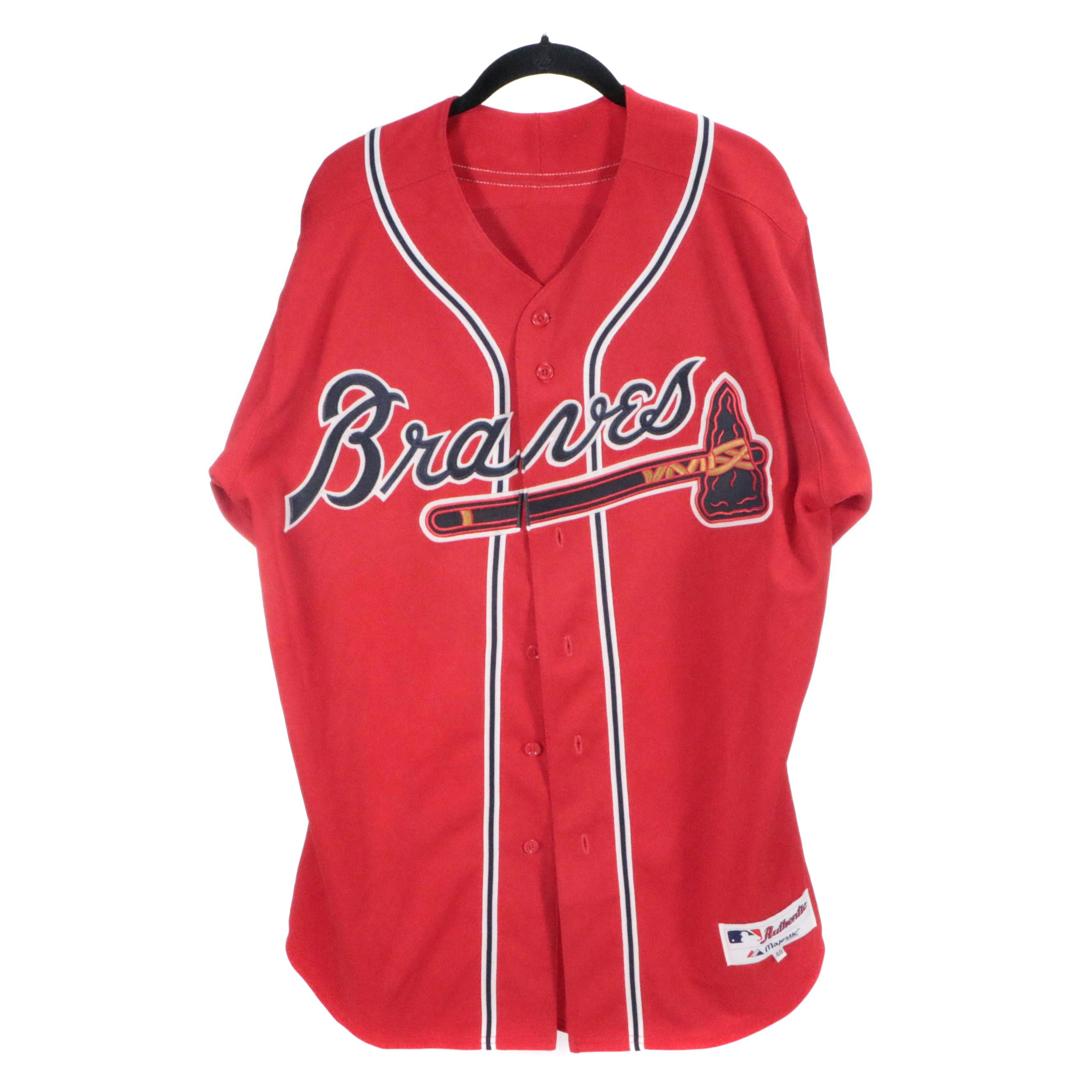 Brian Jordan Signed and Game Used  Atlanta Braves Majestic Baseball Jersey