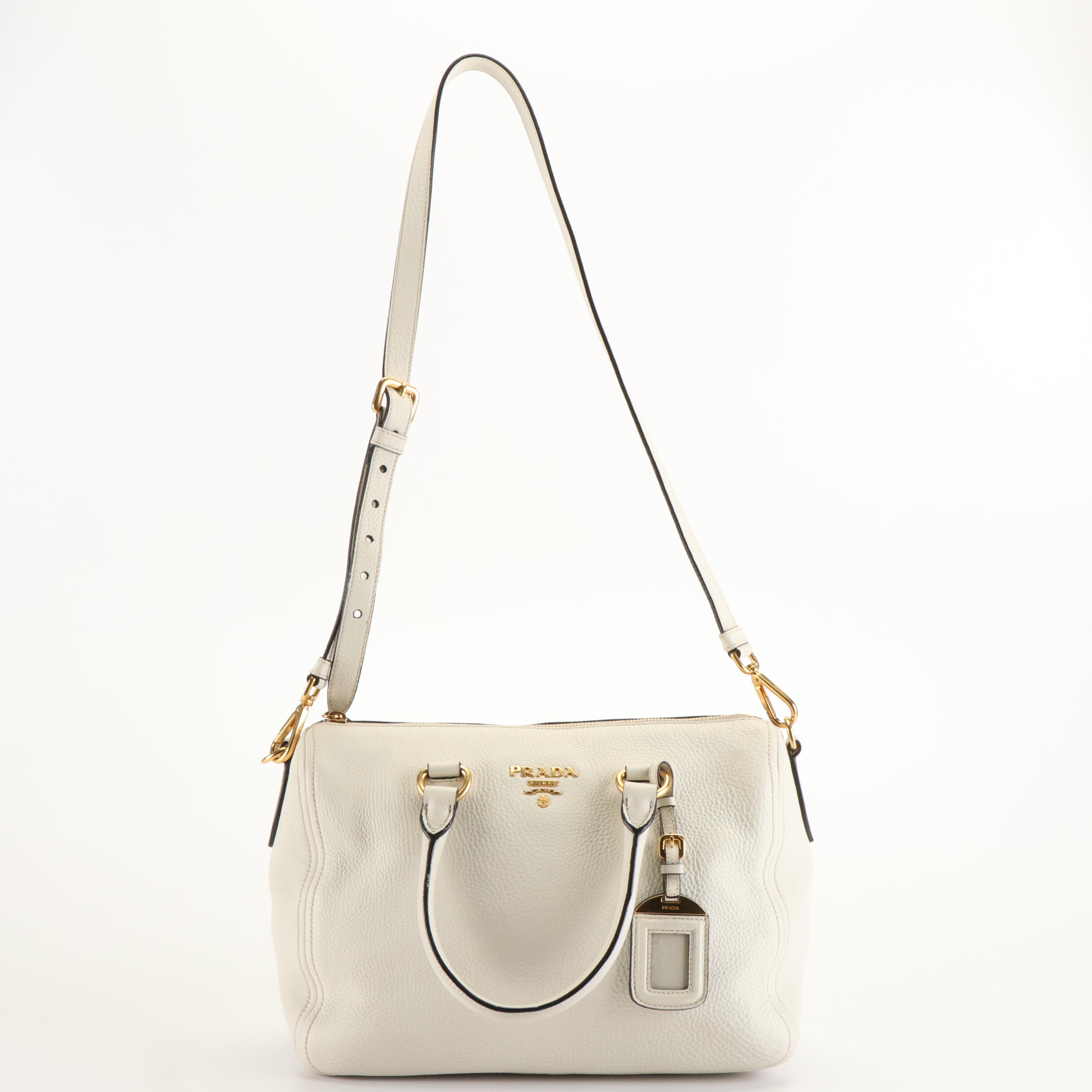 Prada Leather Vitello Phenix Top Handle Bag