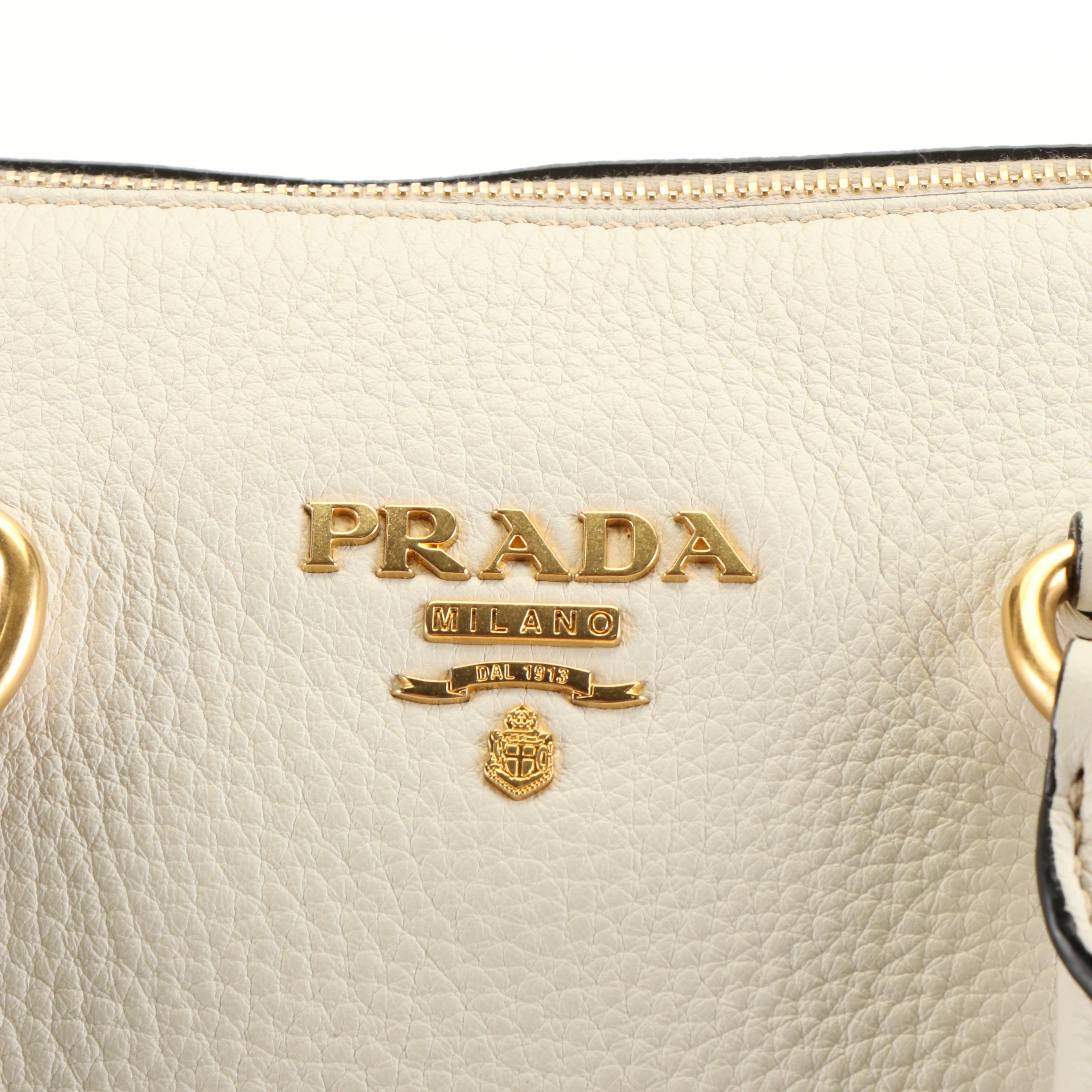 Prada Leather Vitello Phenix Top Handle Bag