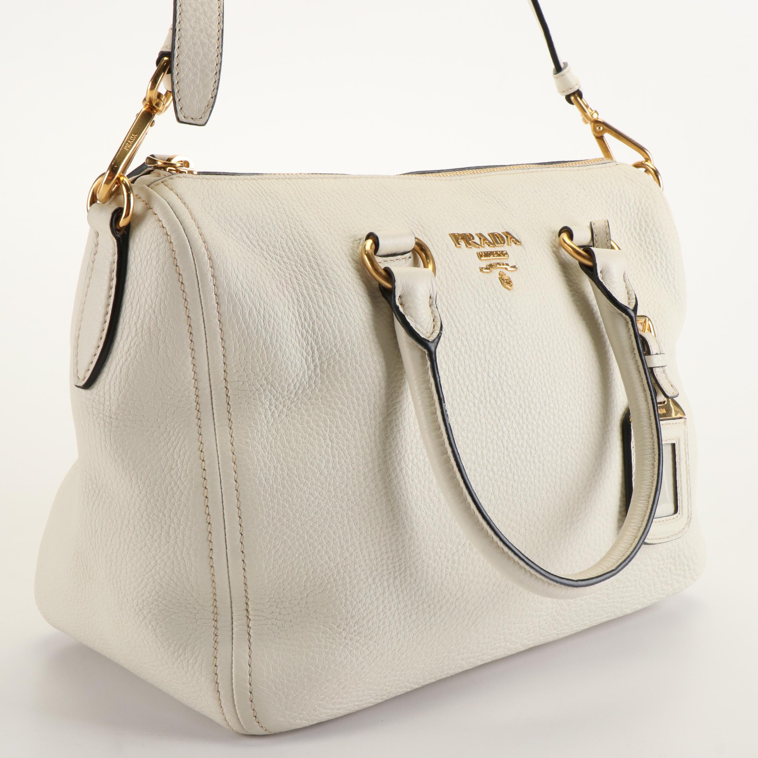Prada Leather Vitello Phenix Top Handle Bag