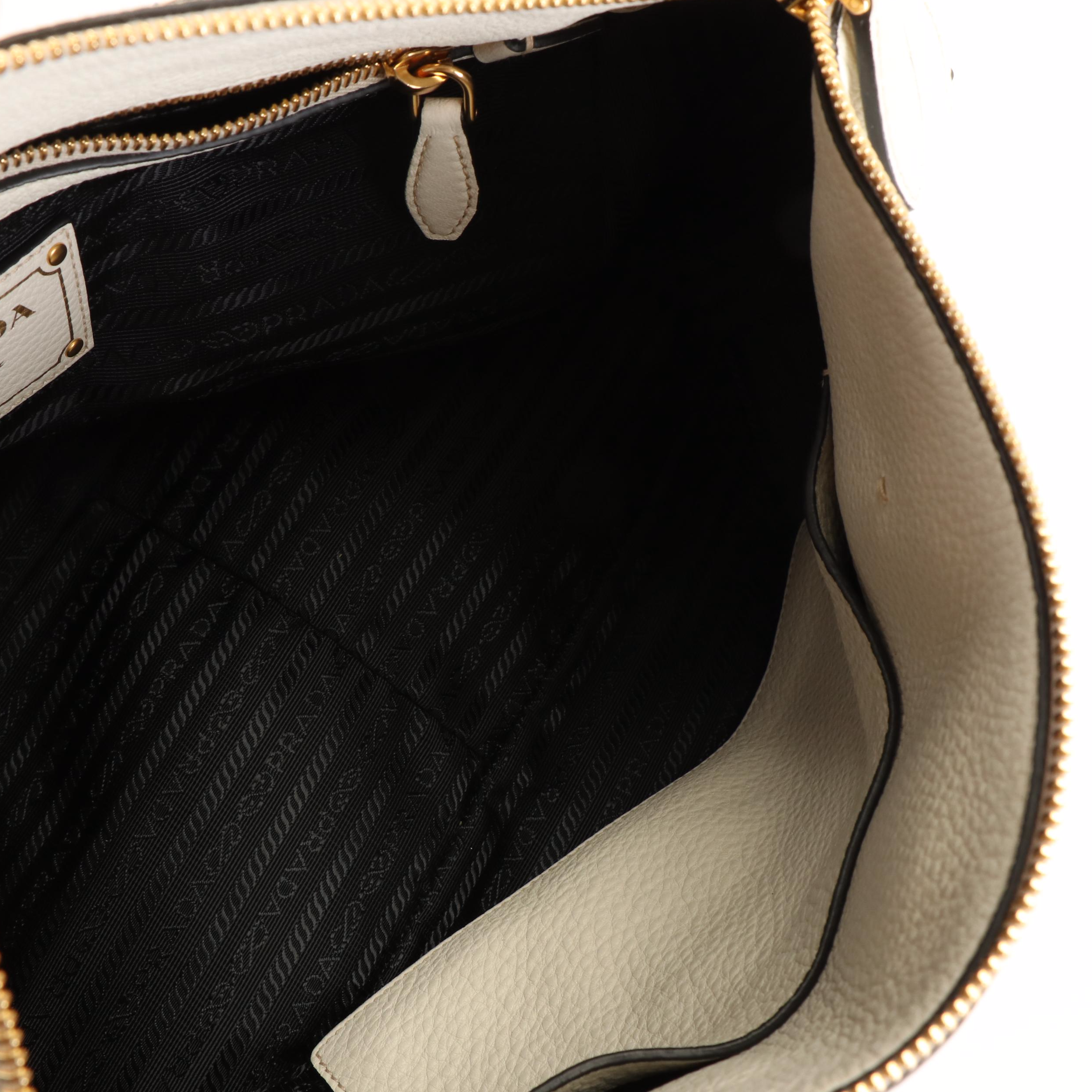 Prada Leather Vitello Phenix Top Handle Bag