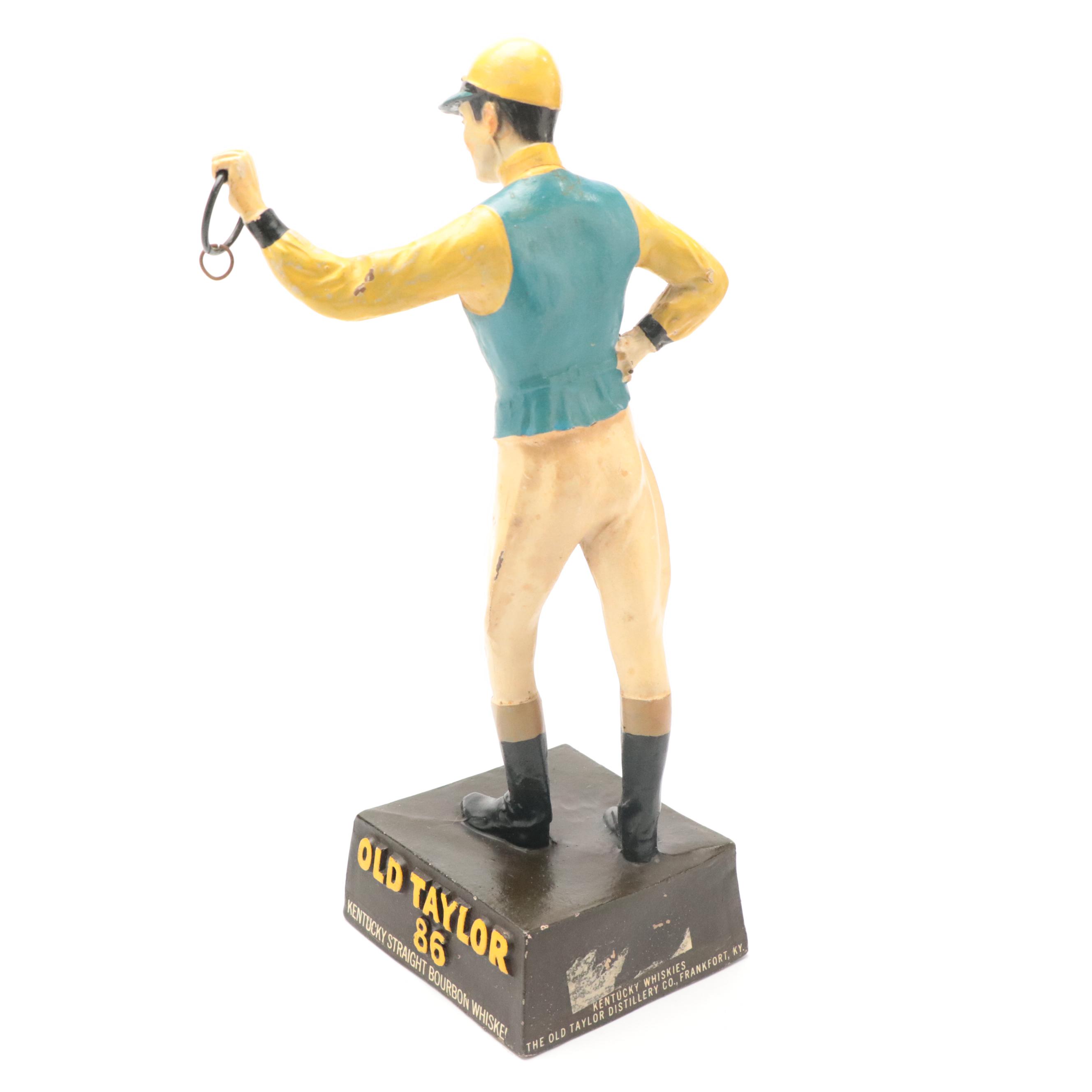 Old Taylor 86 Bourbon Whiskey Jockey Advertising Figurine, Mid-20th Century