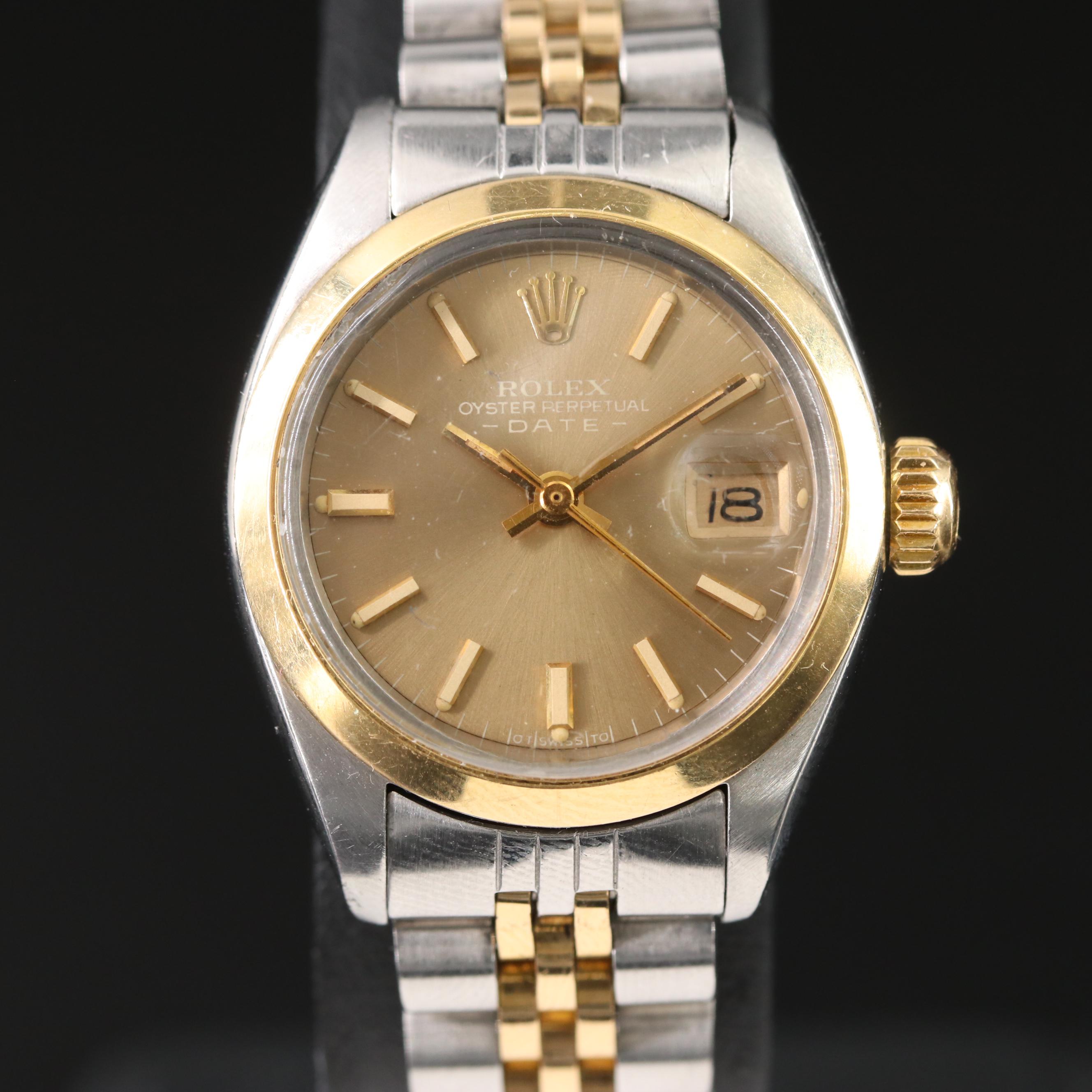 1977 Rolex 18K and Stainless Steel Automatic Date Watch