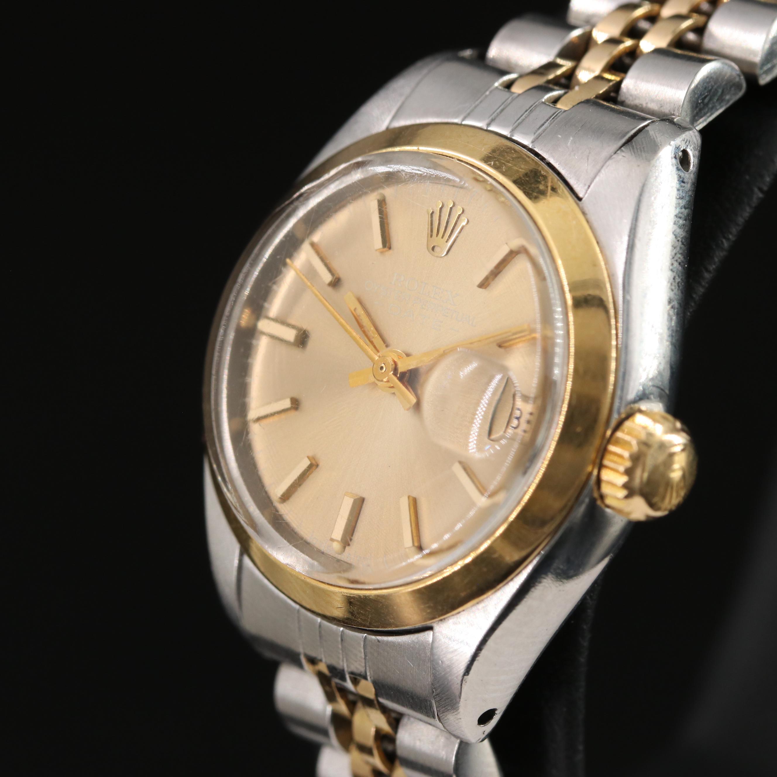 1977 Rolex 18K and Stainless Steel Automatic Date Watch