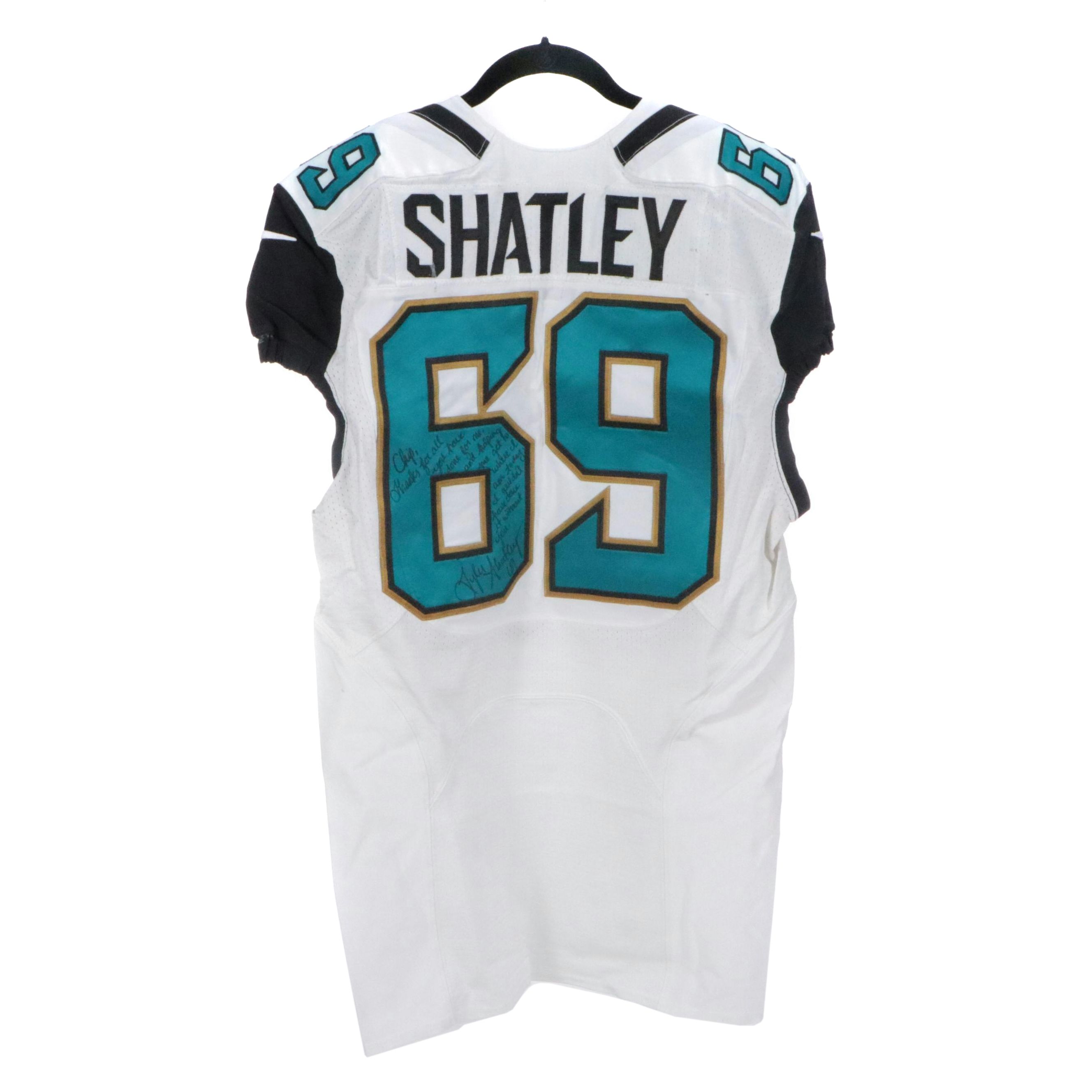 Tyler Shatley Signed and Player Issued Jacksonville Jaguars Nike Football Jersey