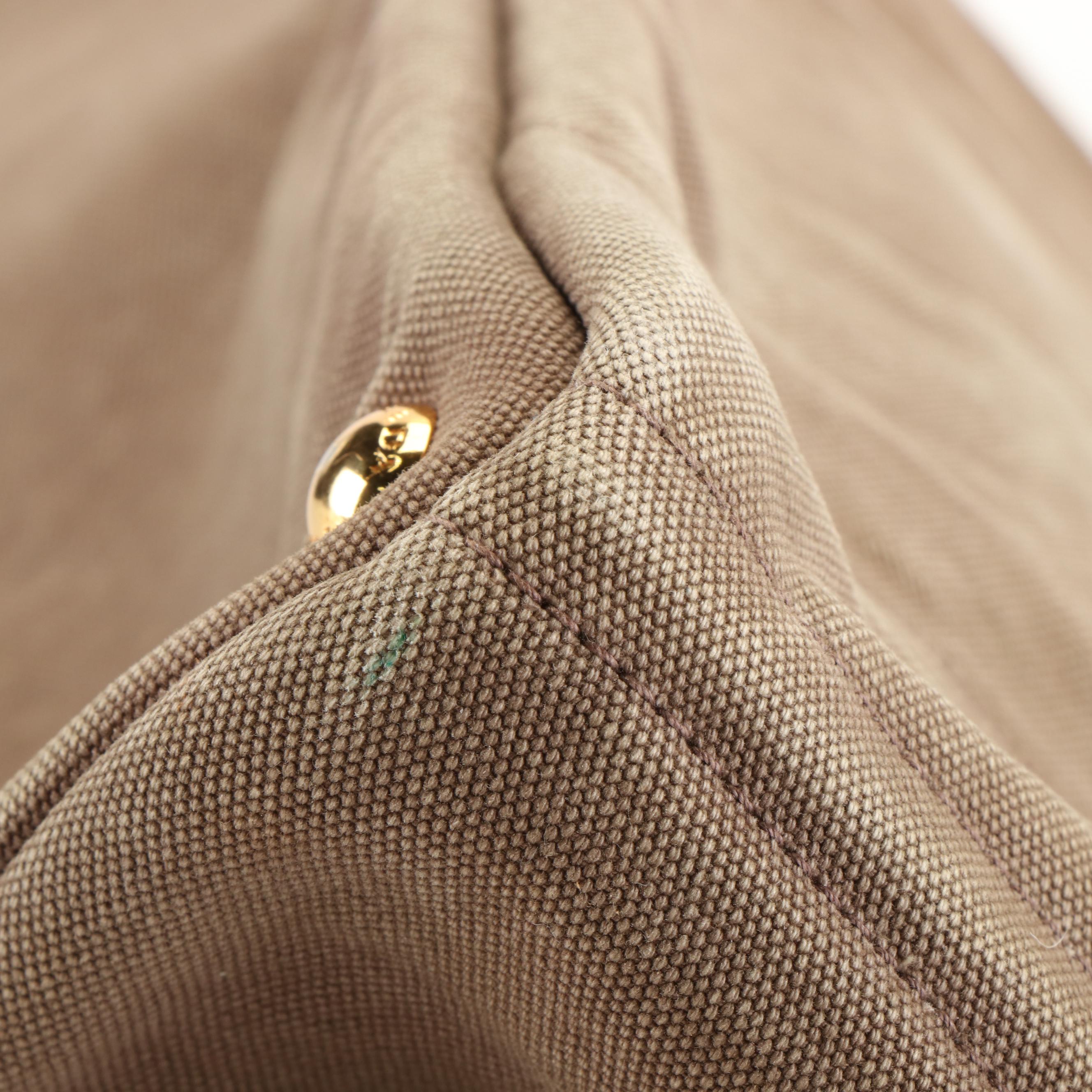 Prada Embroidered Canapa Logo Tote Bag in