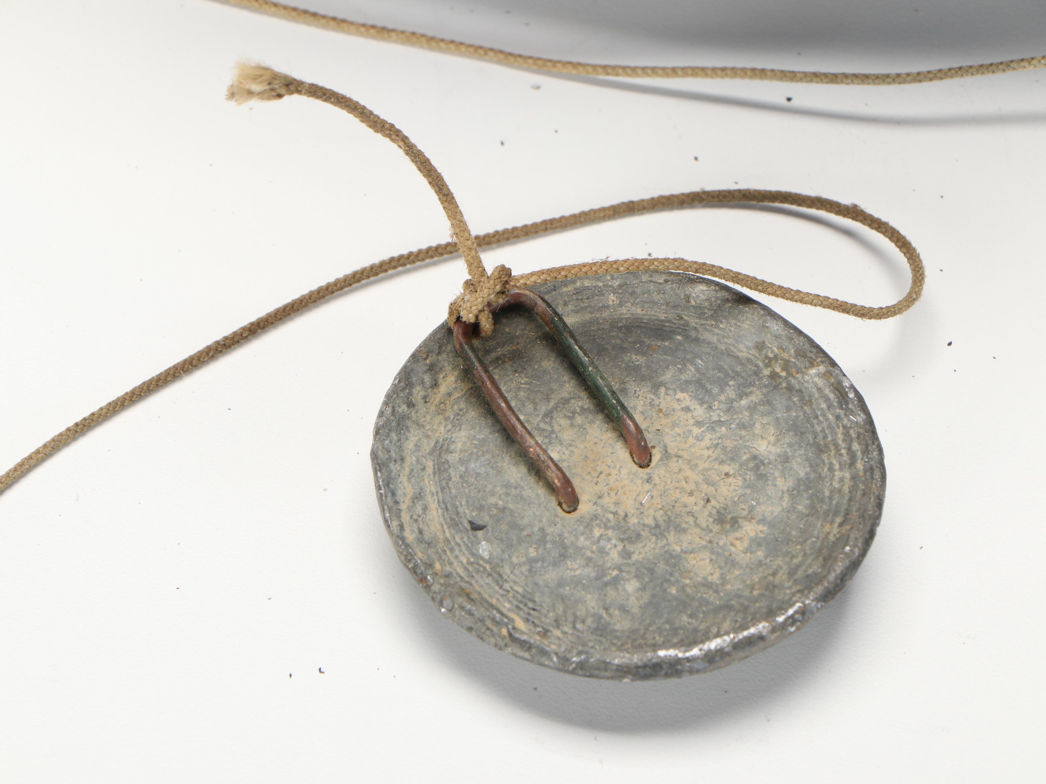 Weighted Duck Decoy and Rattan Wicker Basket with Leather Handles