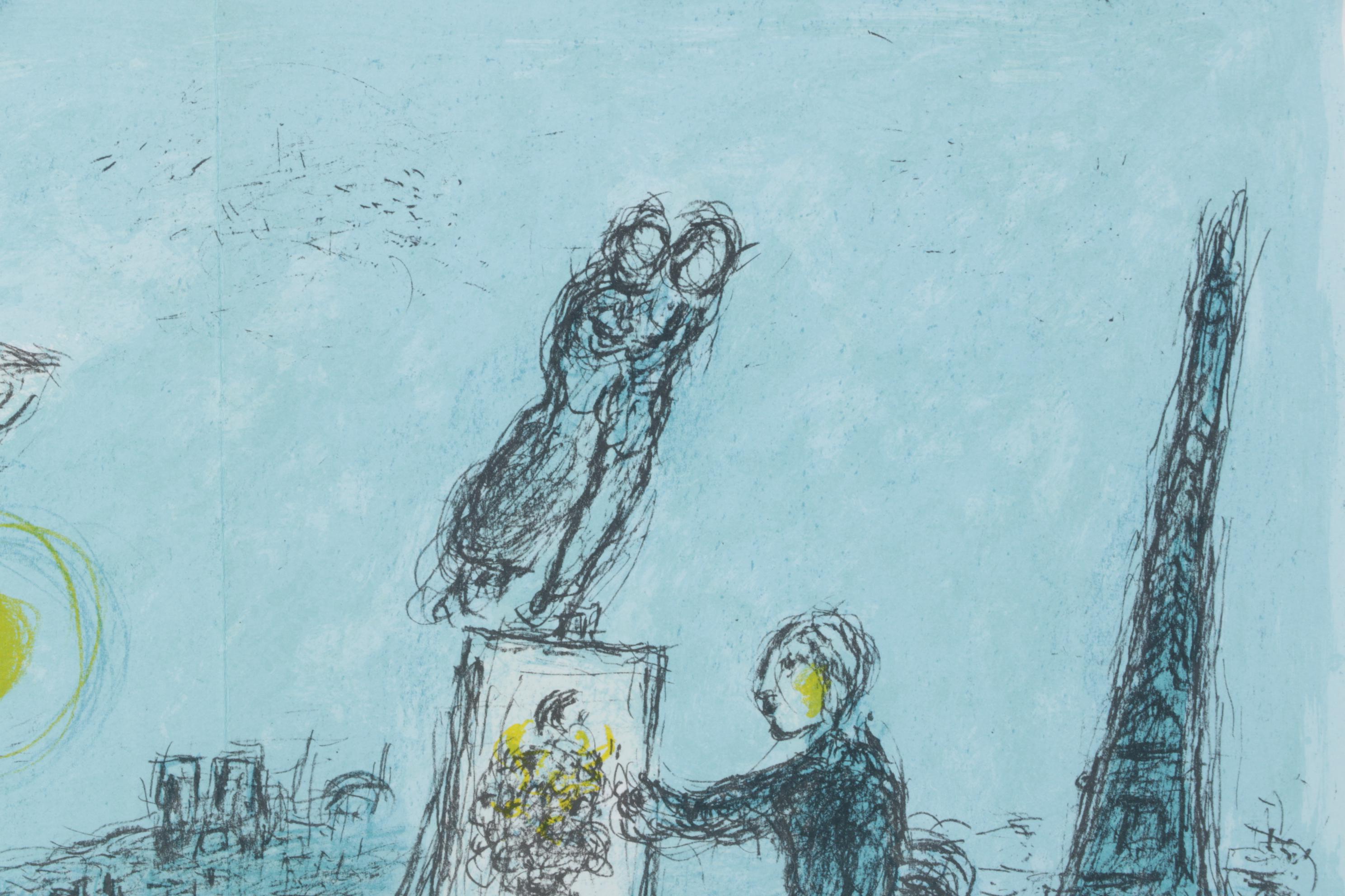 Marc Chagall Double-Page Lithograph for "Derrière le Miroir," 1981