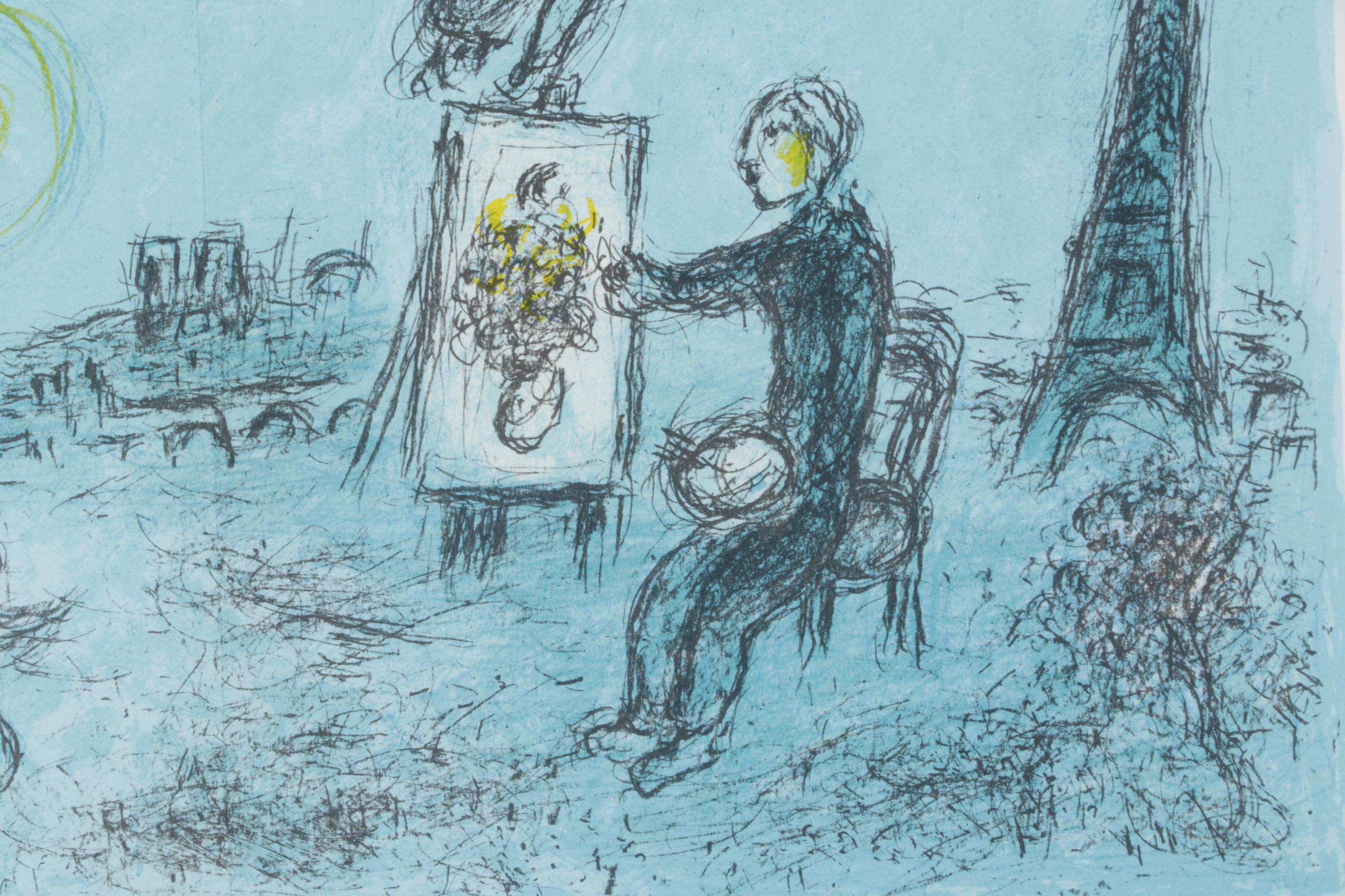 Marc Chagall Double-Page Lithograph for "Derrière le Miroir," 1981