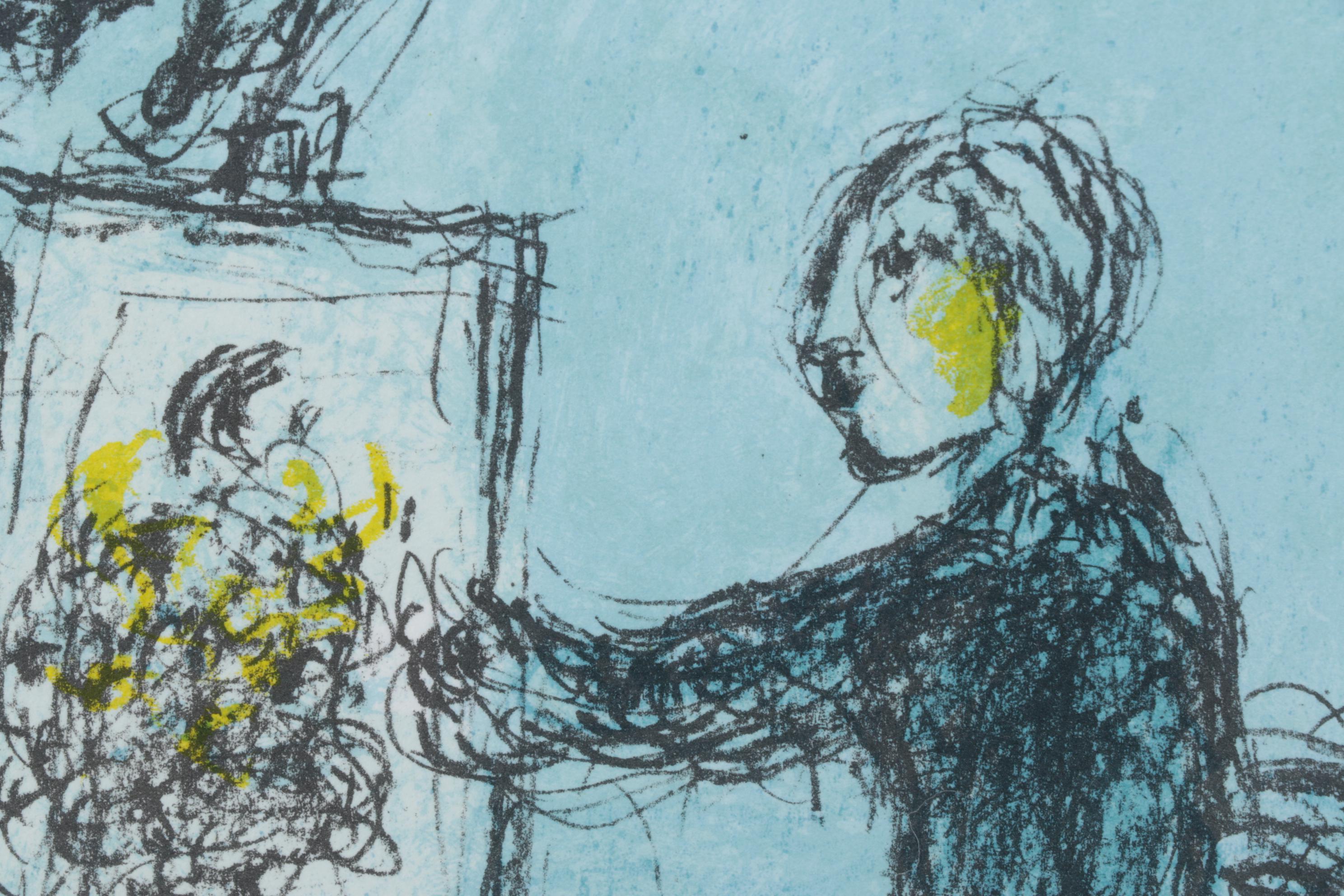 Marc Chagall Double-Page Lithograph for "Derrière le Miroir," 1981