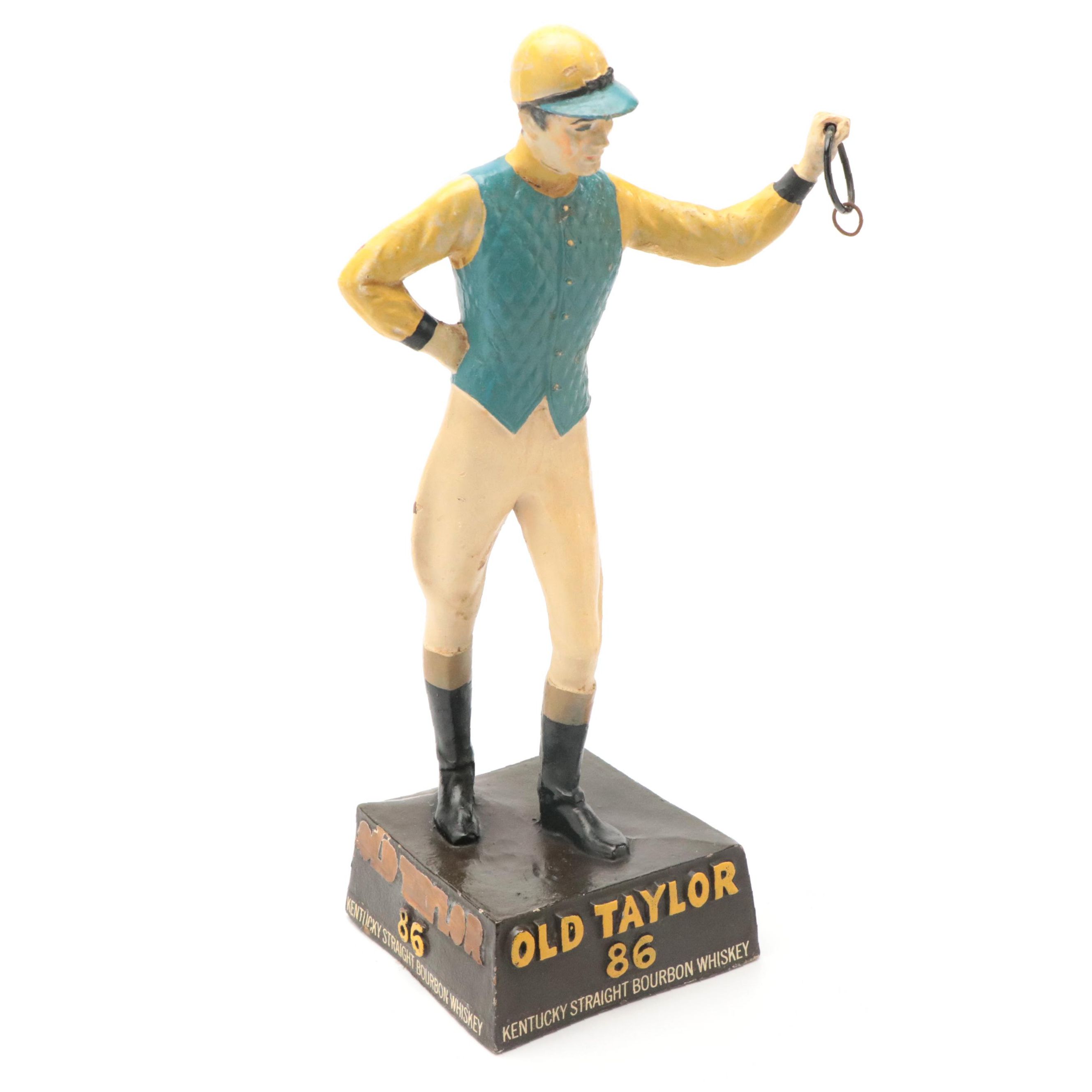 Old Taylor 86 Bourbon Whiskey Jockey Advertising Figurine, Mid-20th Century