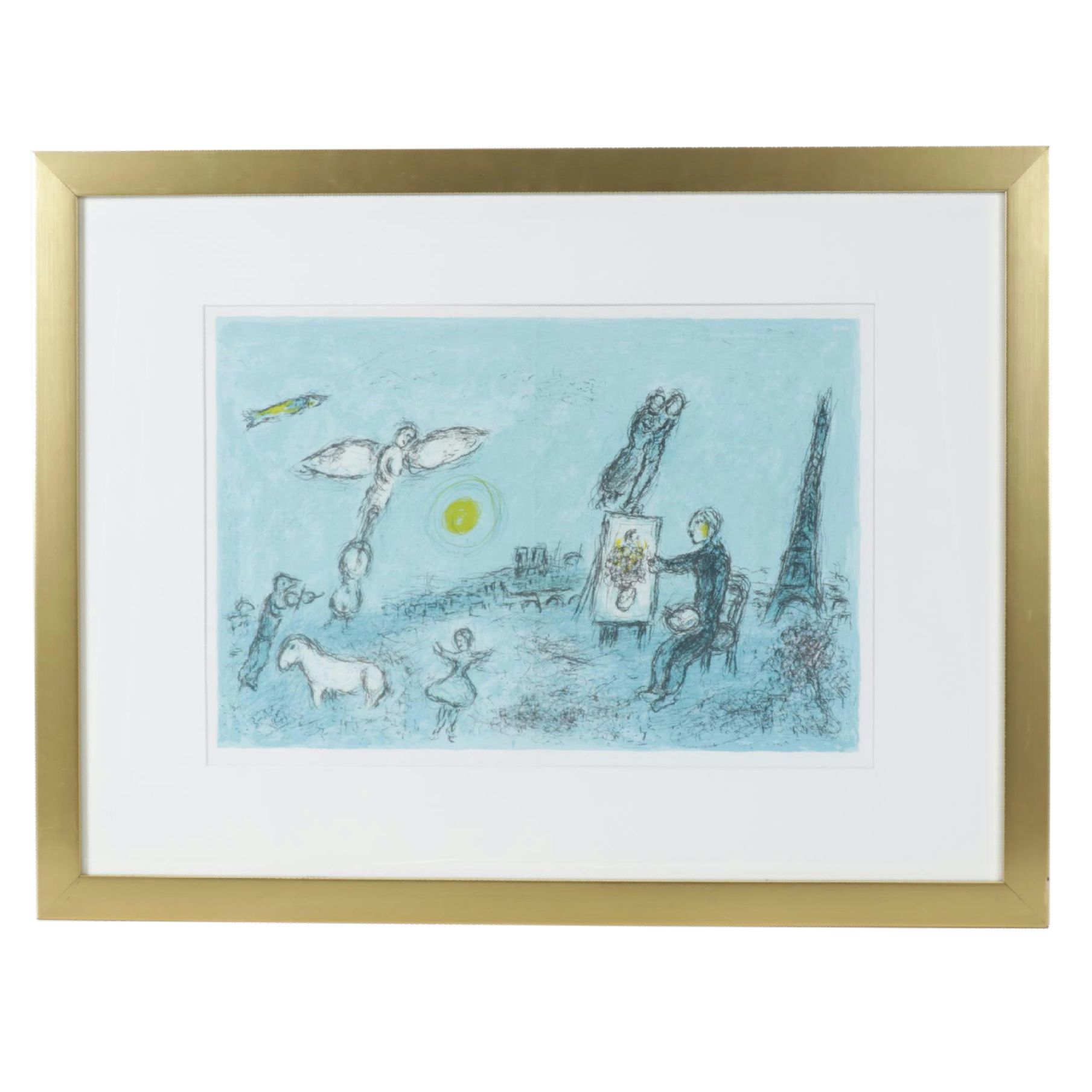 Marc Chagall Double-Page Lithograph for "Derrière le Miroir," 1981