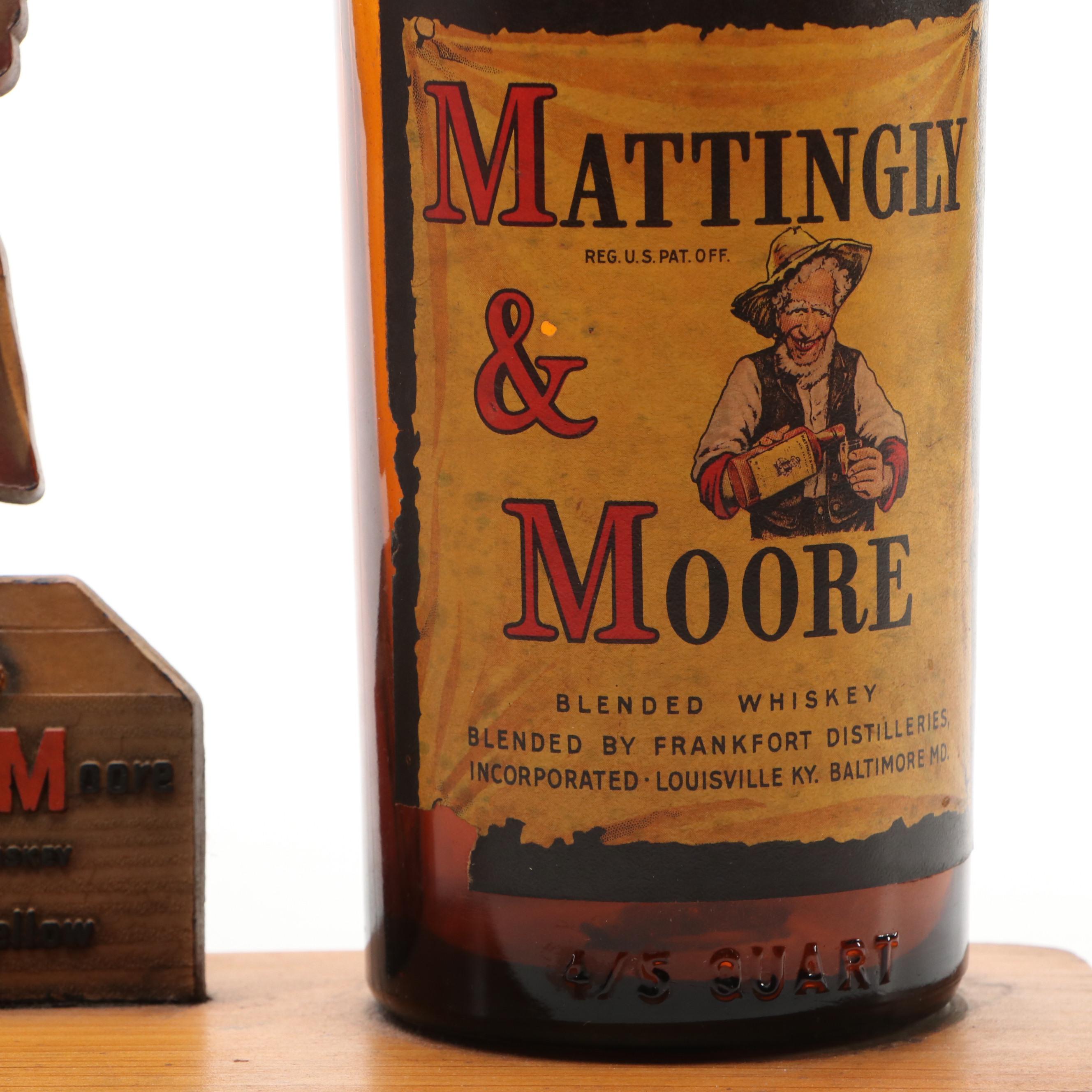 Mattingly & Moore Whiskey Advertising Counter Display, Mid-20th Century