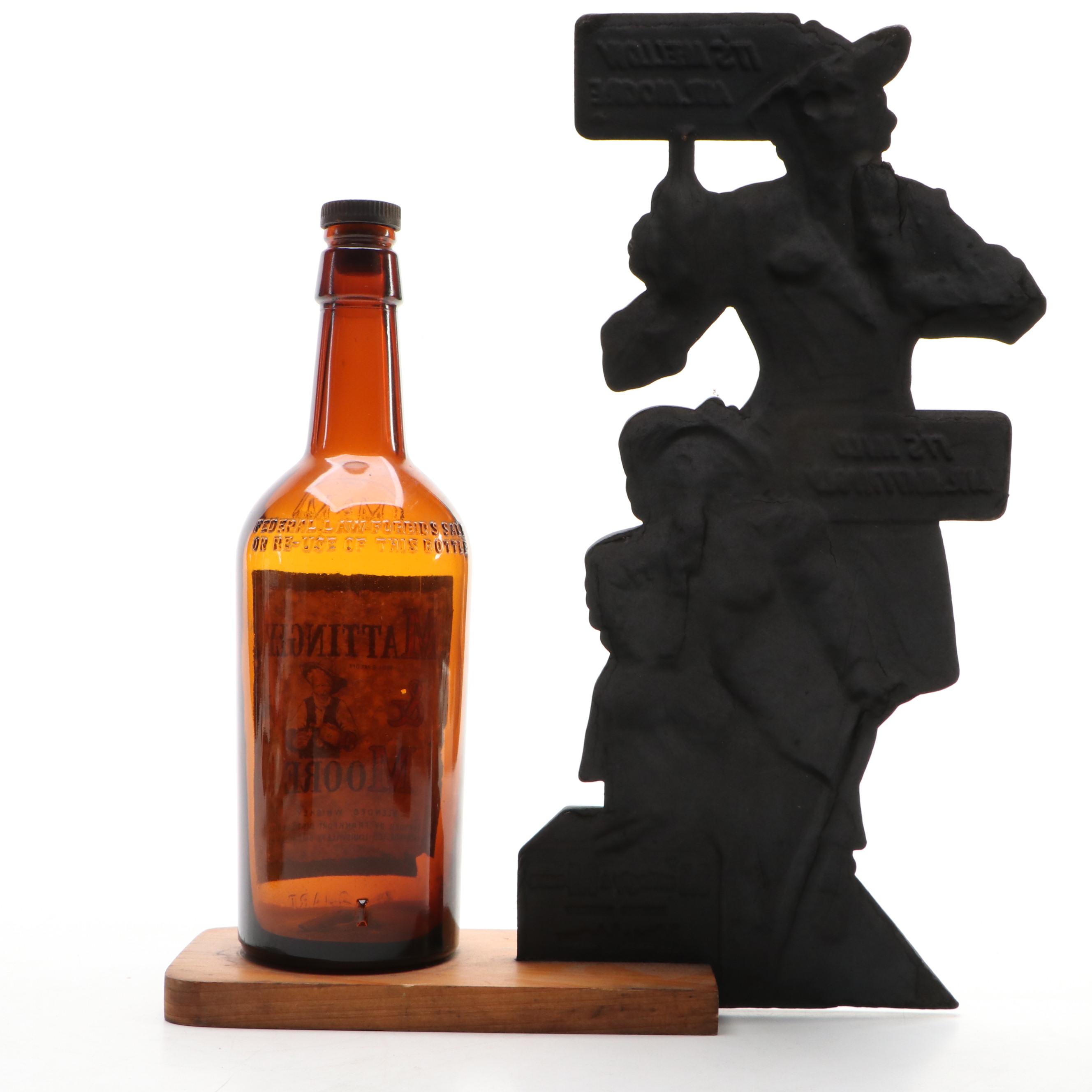 Mattingly & Moore Whiskey Advertising Counter Display, Mid-20th Century