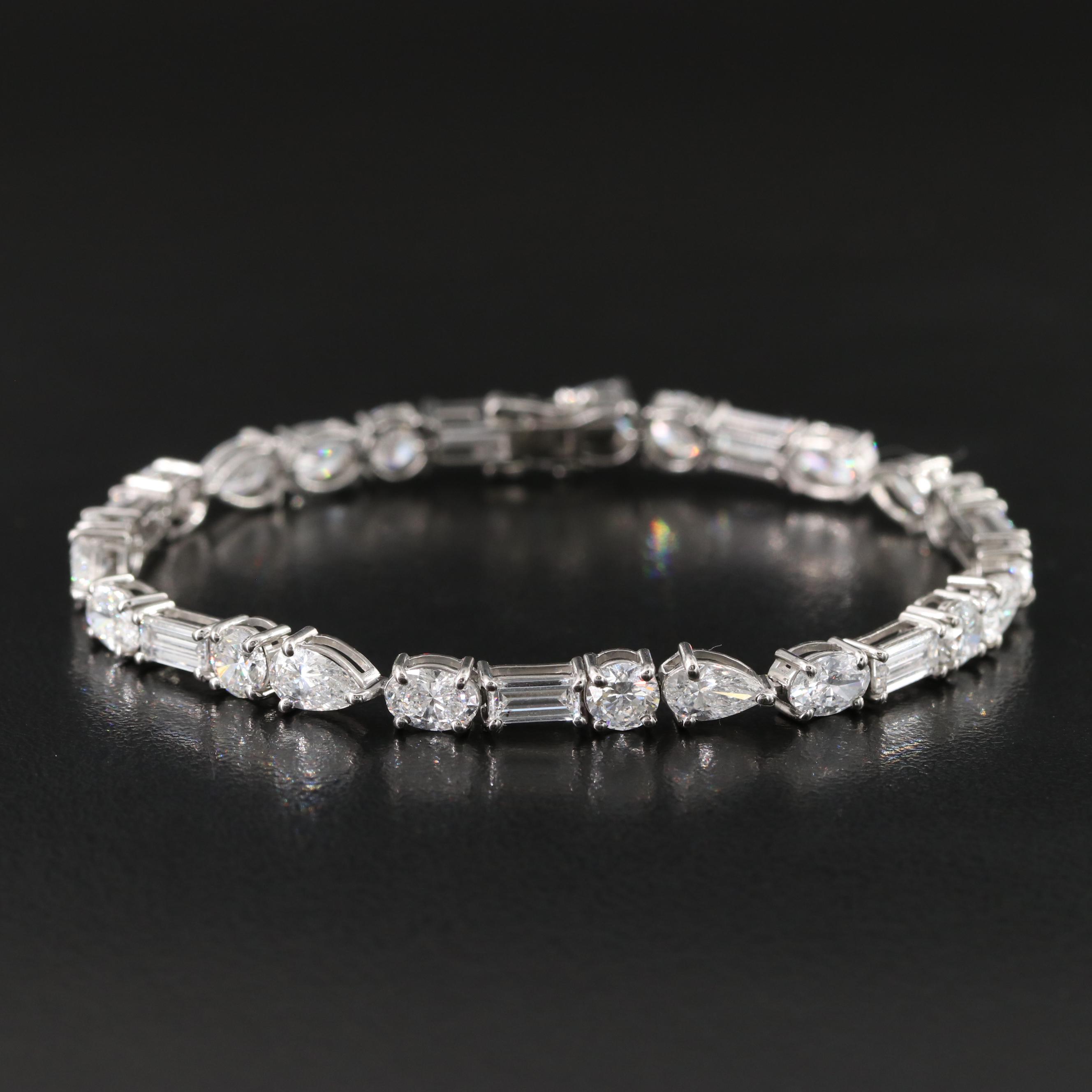Platinum 10.33 CTW Lab Grown Diamond Line Bracelet
