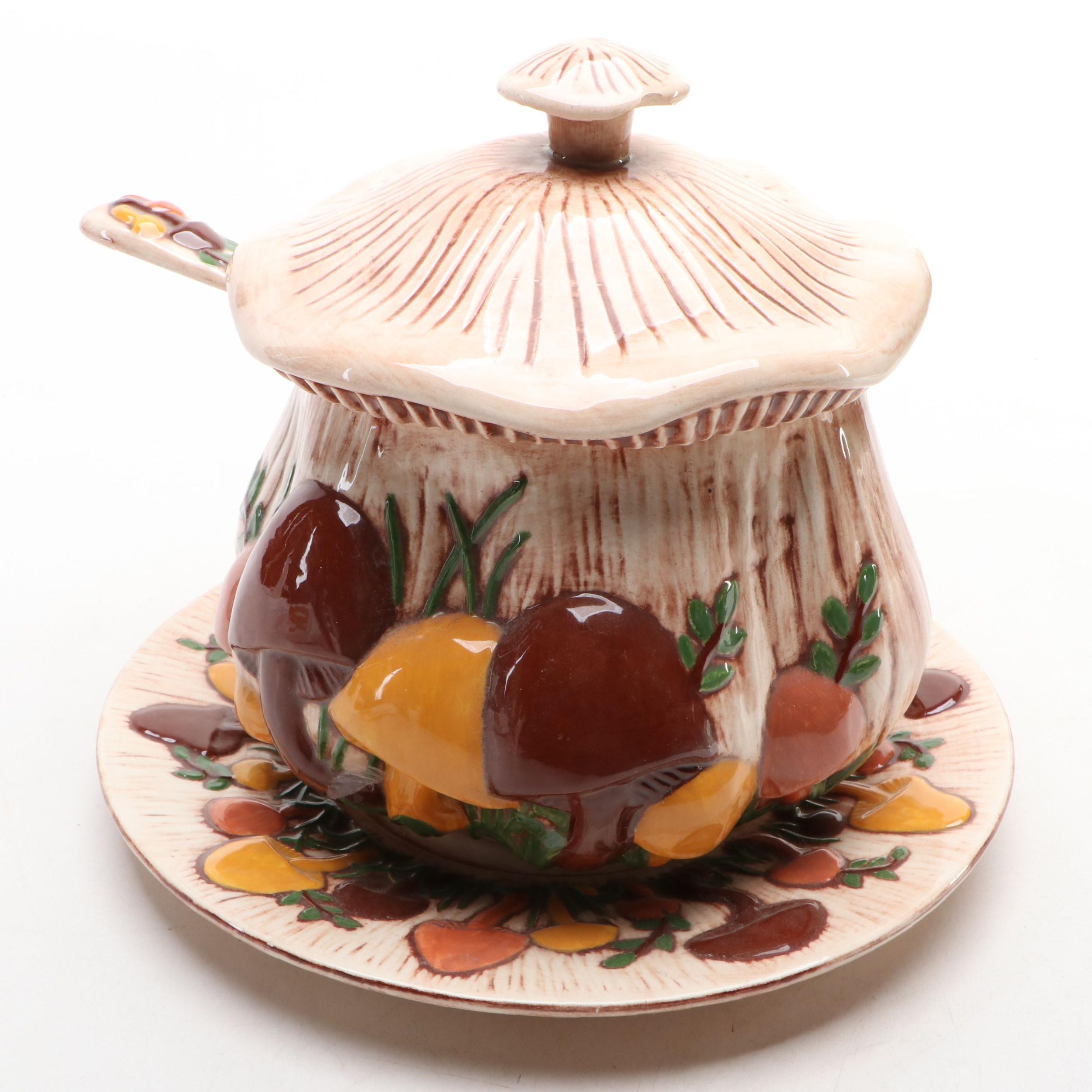 Arnel's Ceramic Mushroom-Shaped Tureen, Mid to Late 20th Century