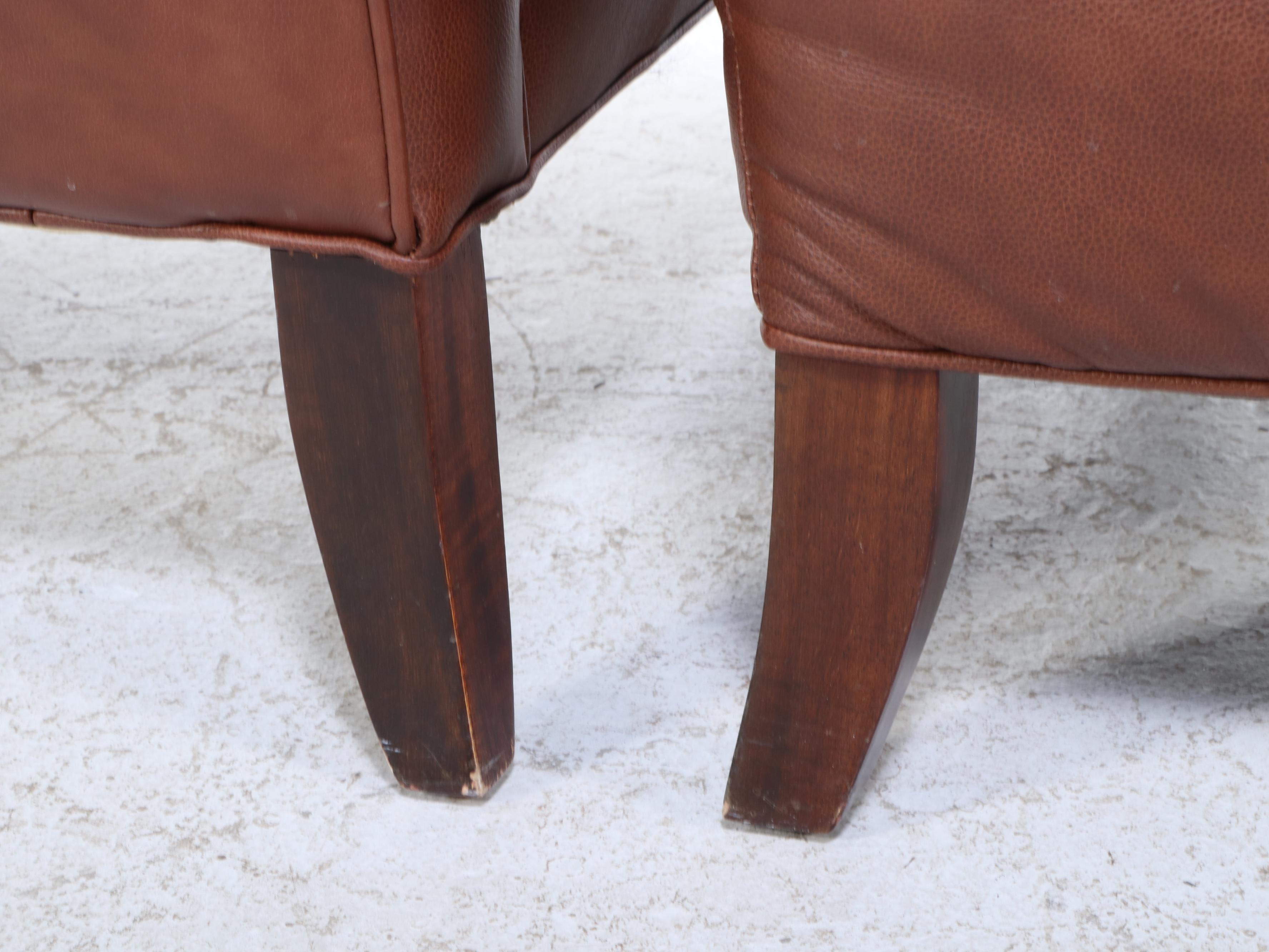 Sofa Express Leather Armchair and Ottoman