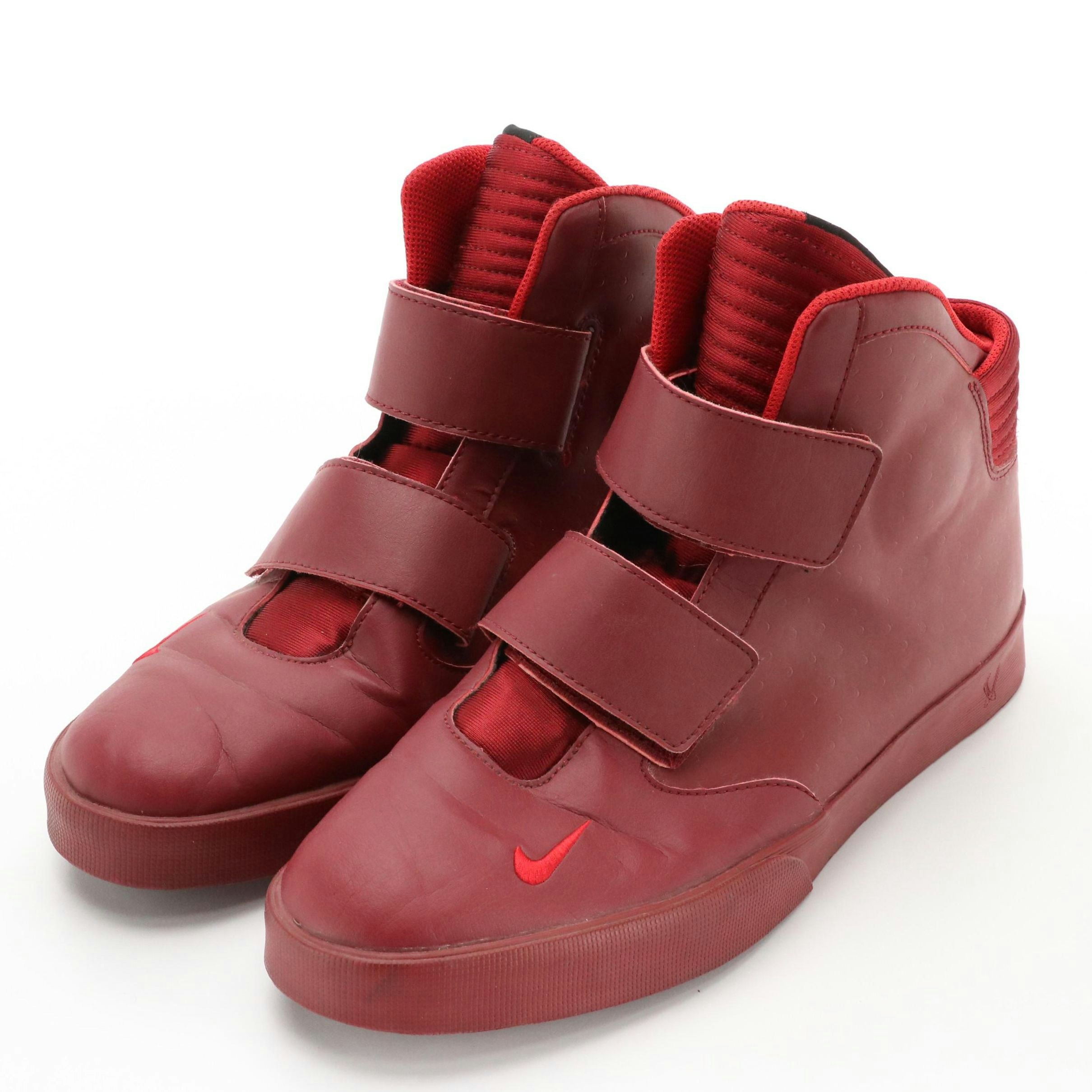 Men's Nike Flystepper 2K3 High-Top Sneakers in Red and Blue Embossed Leather