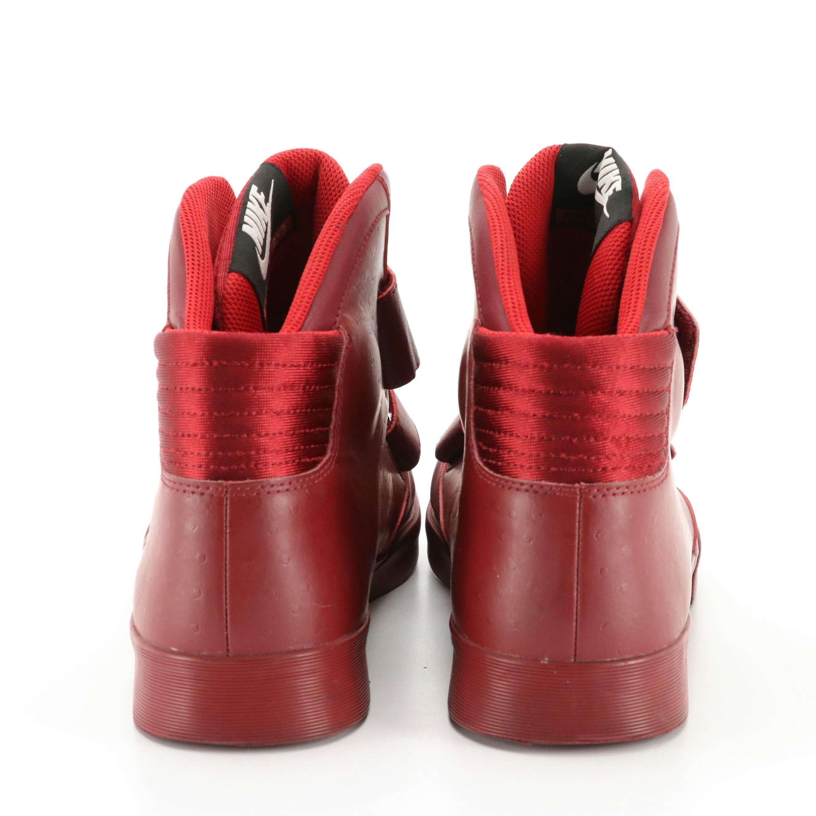 Men's Nike Flystepper 2K3 High-Top Sneakers in Red and Blue Embossed Leather