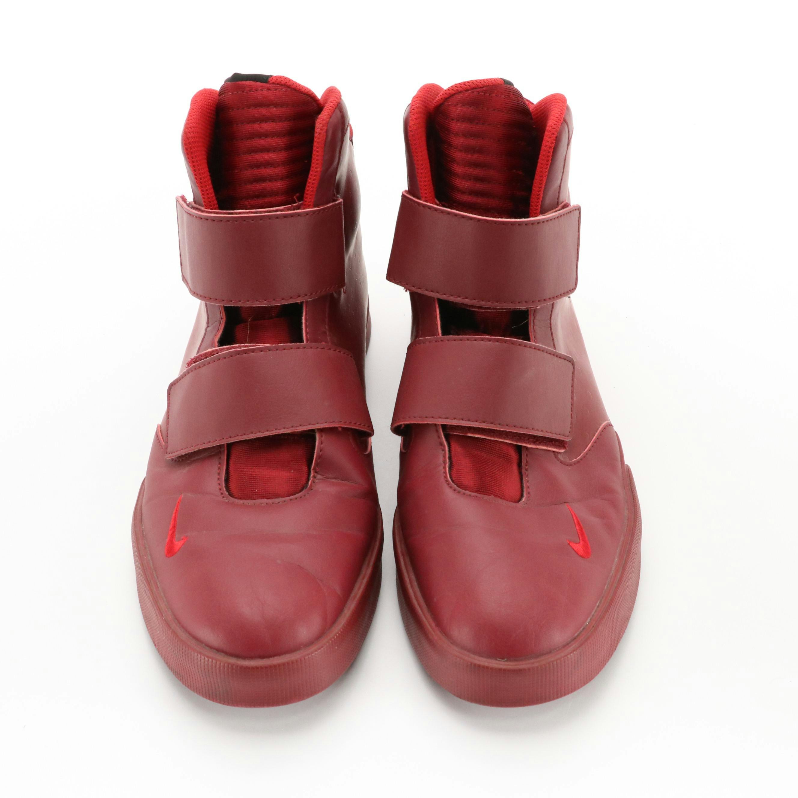 Men's Nike Flystepper 2K3 High-Top Sneakers in Red and Blue Embossed Leather