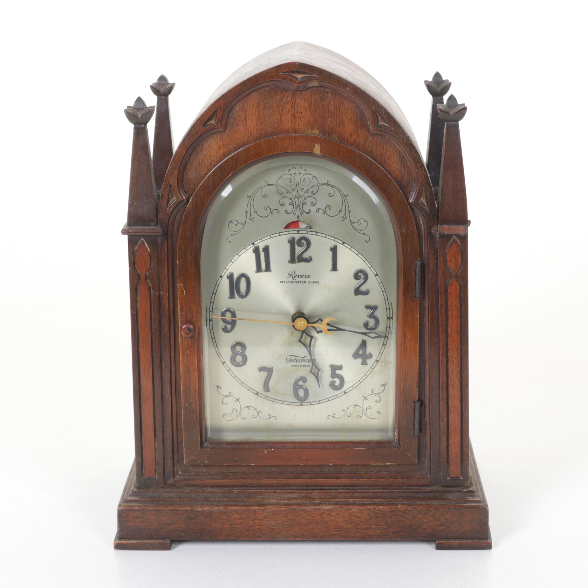 Revere Telechron Westminster Chime Gothic Mantel Clock