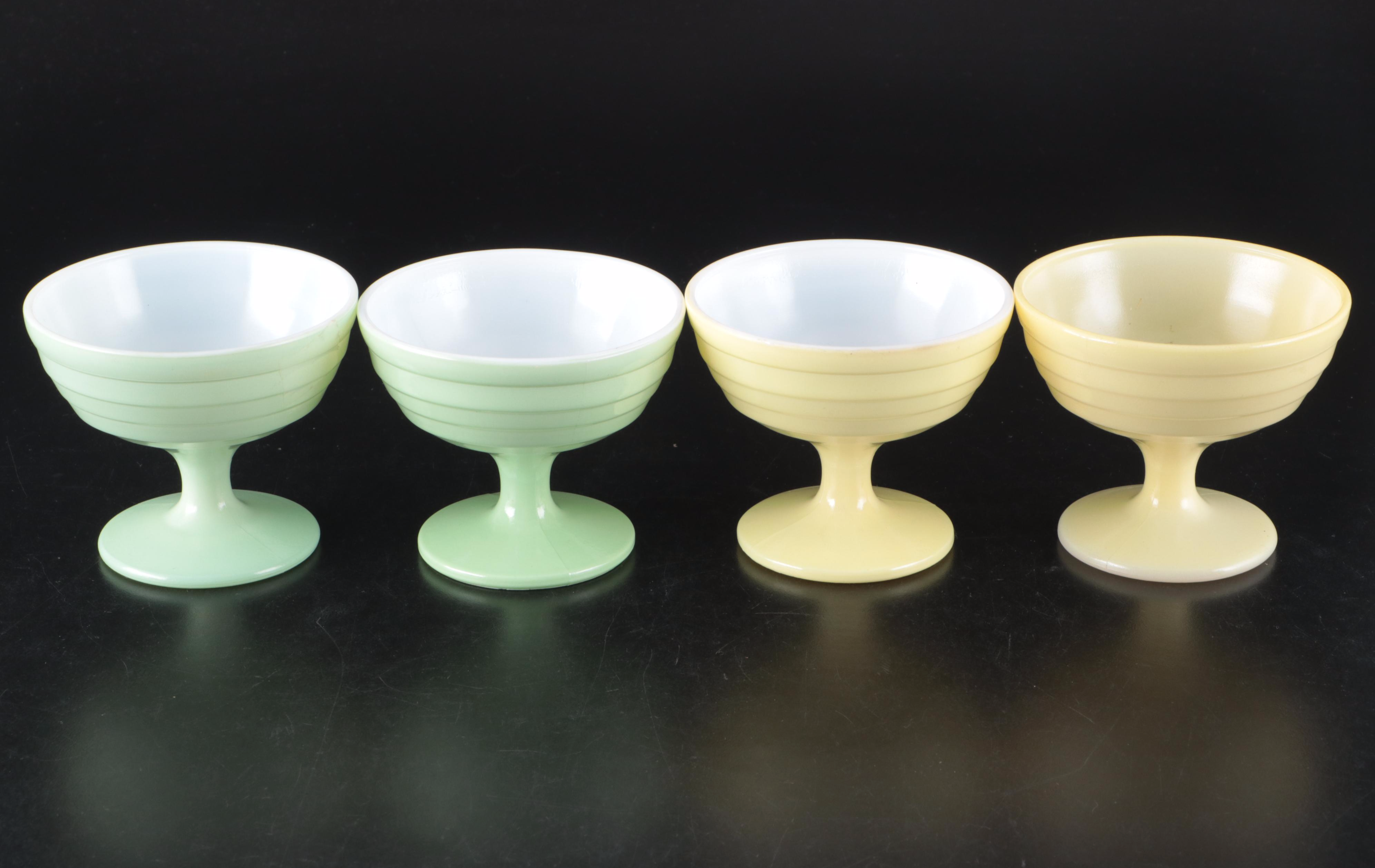 MacBeth-Evans "American Sweetheart Monax" Glass Sherbet Bowls with Other Décor