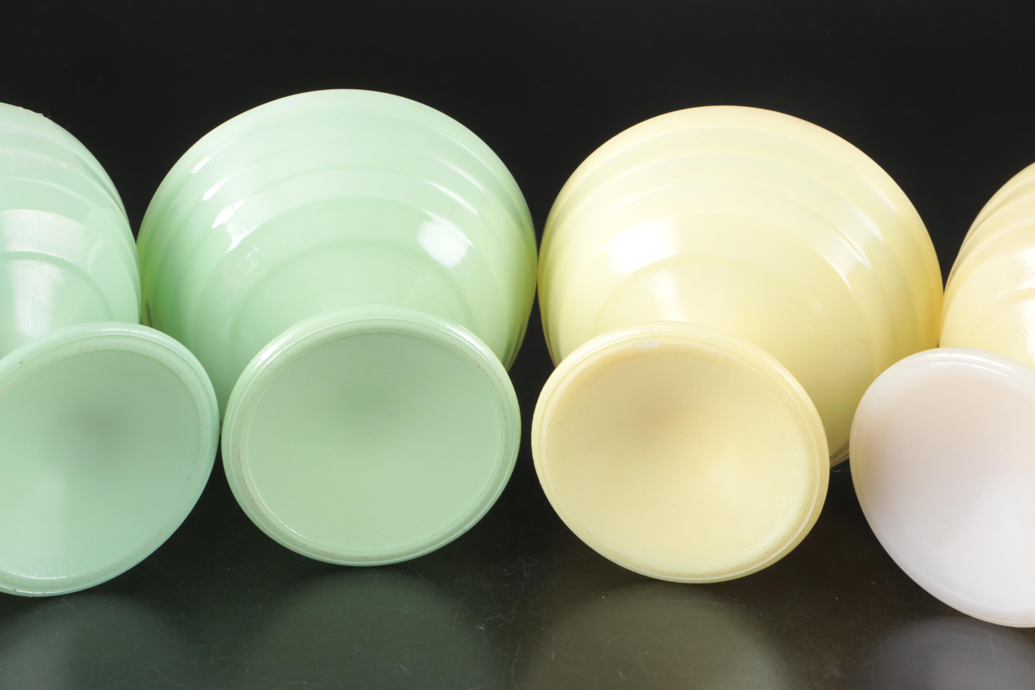 MacBeth-Evans "American Sweetheart Monax" Glass Sherbet Bowls with Other Décor