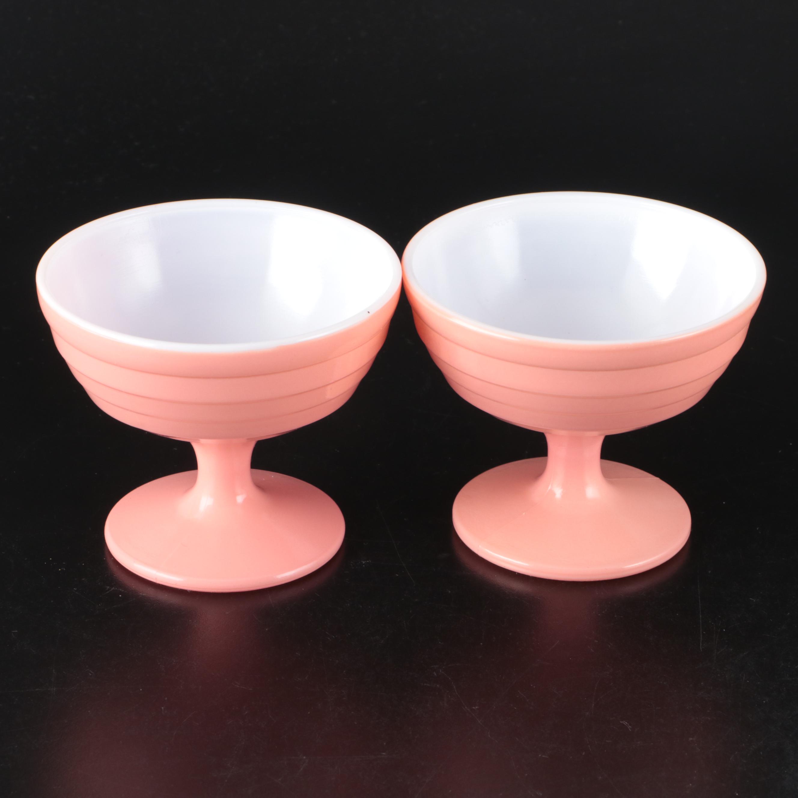 MacBeth-Evans "American Sweetheart Monax" Glass Sherbet Bowls with Other Décor