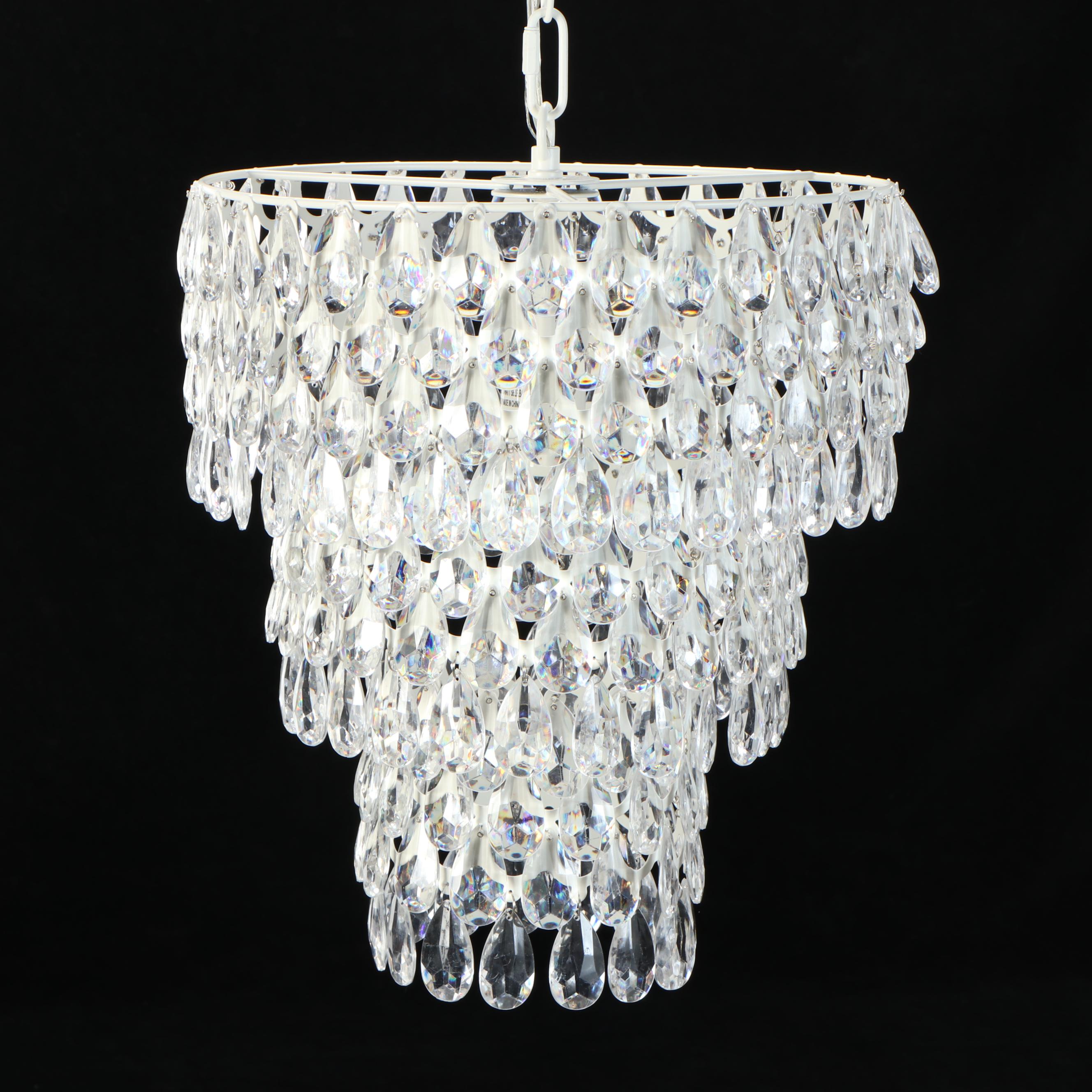 Contemporary Teardrop Prism Three-Tier Pendant Light