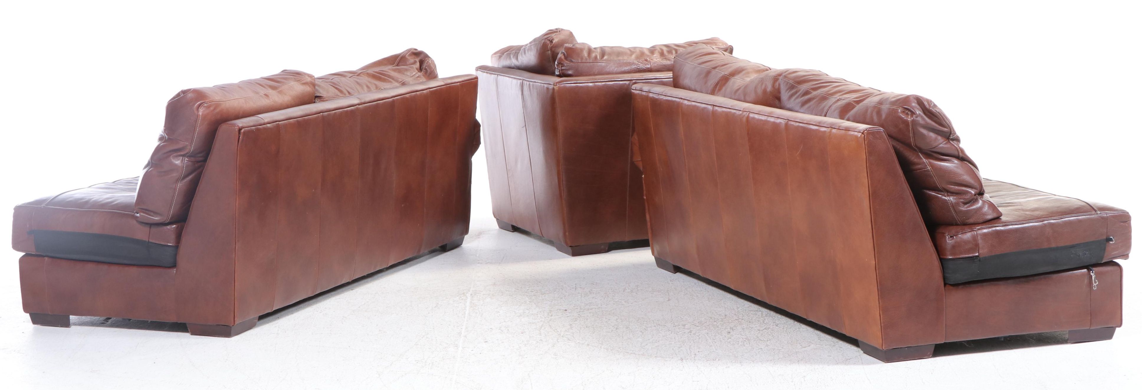 Three-Piece Sofa Express Leather Sectional Sofa