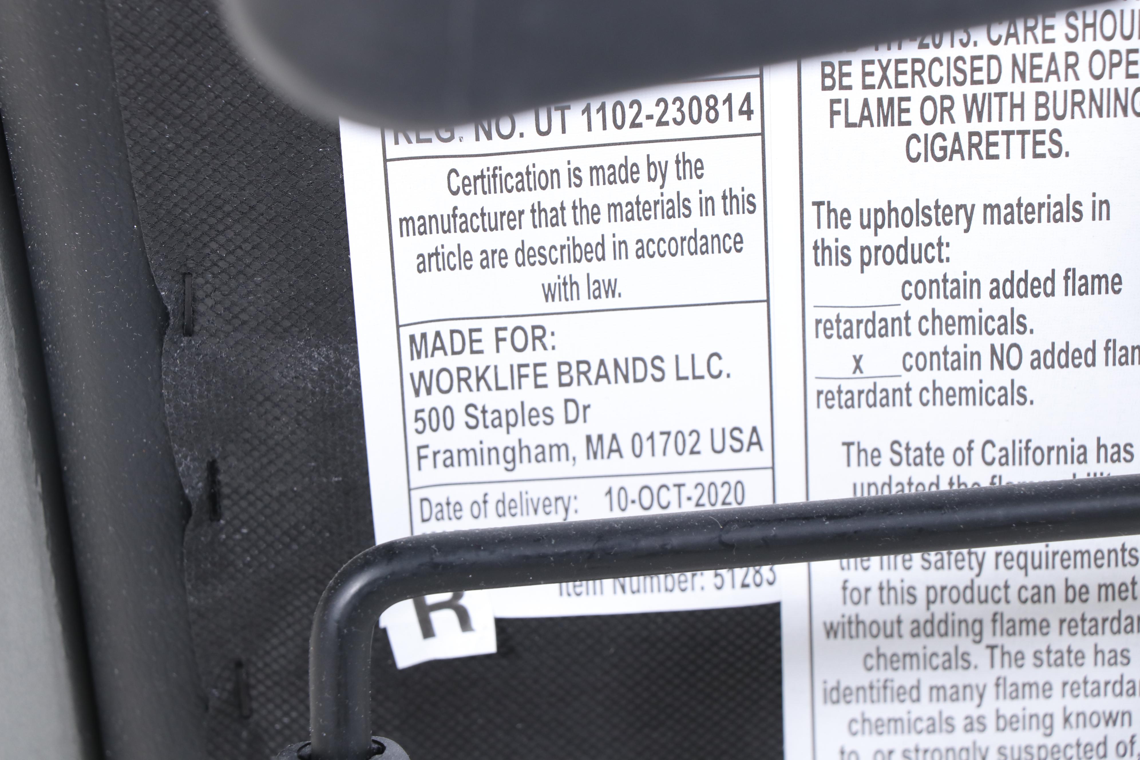 Worklife Brands Black Faux Leather Office Chair