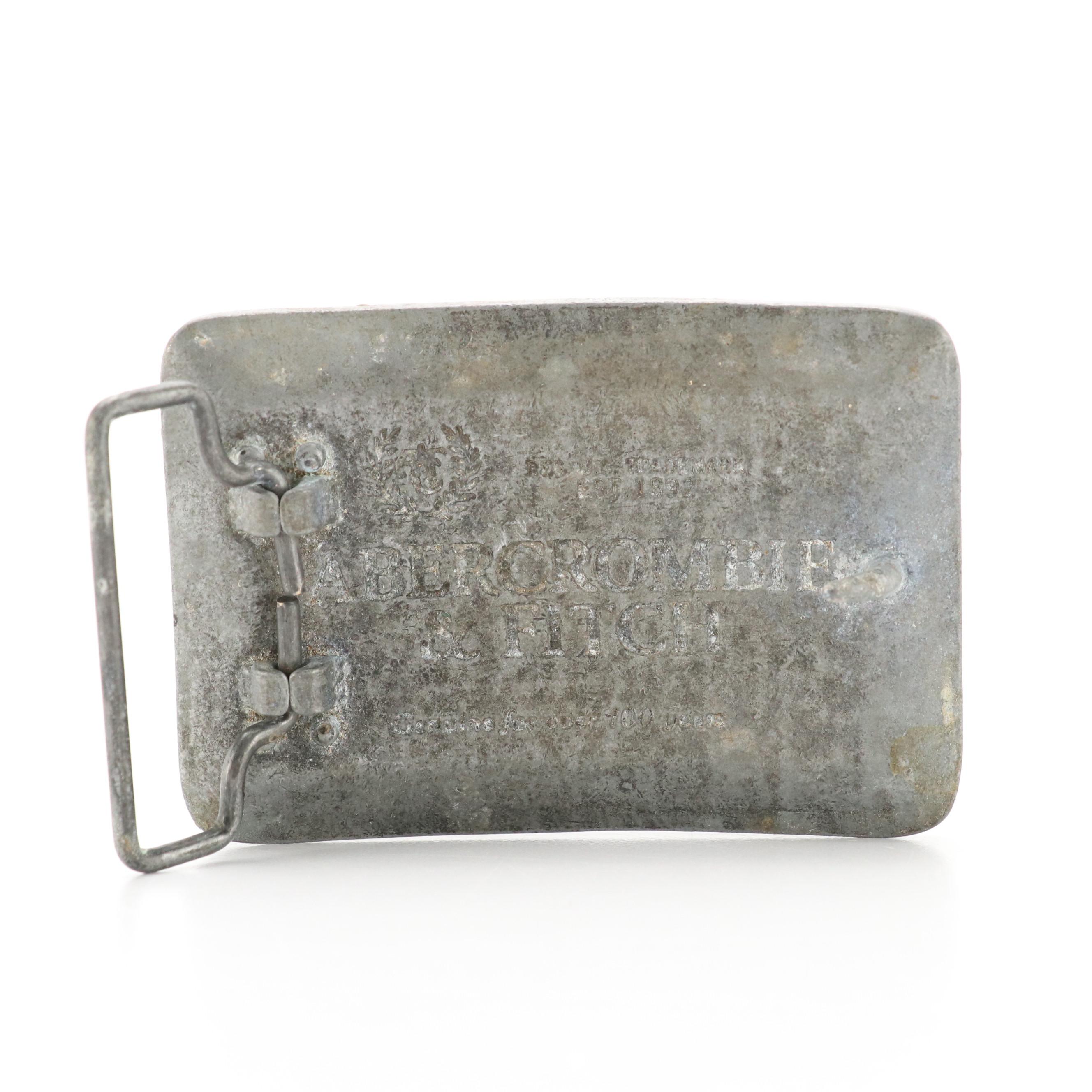 Abercrombie & Fitch Script Logo Cast Metal Belt Buckle