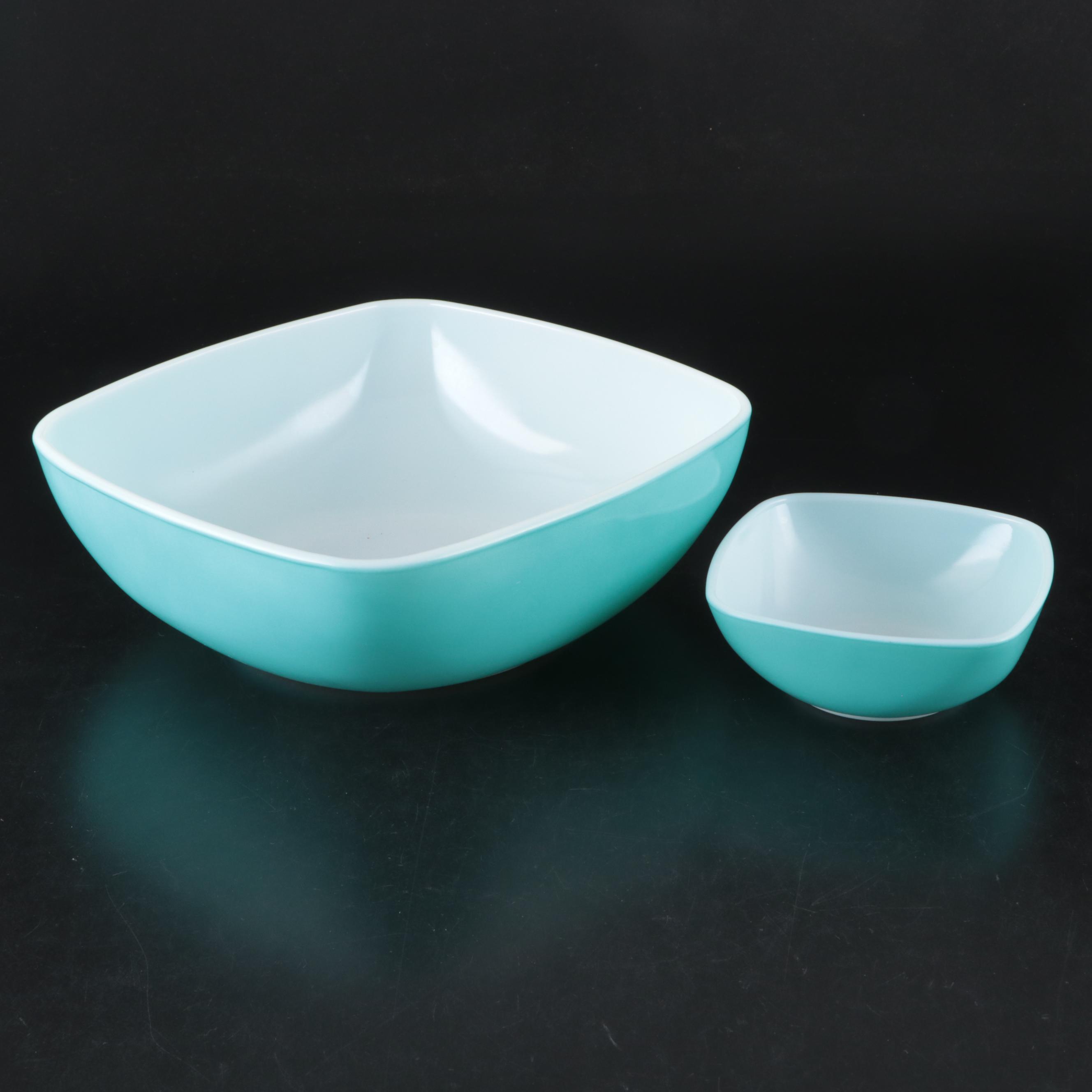 Pyrex Turquoise Glass Chip and Dip Set, Mid-20th C.