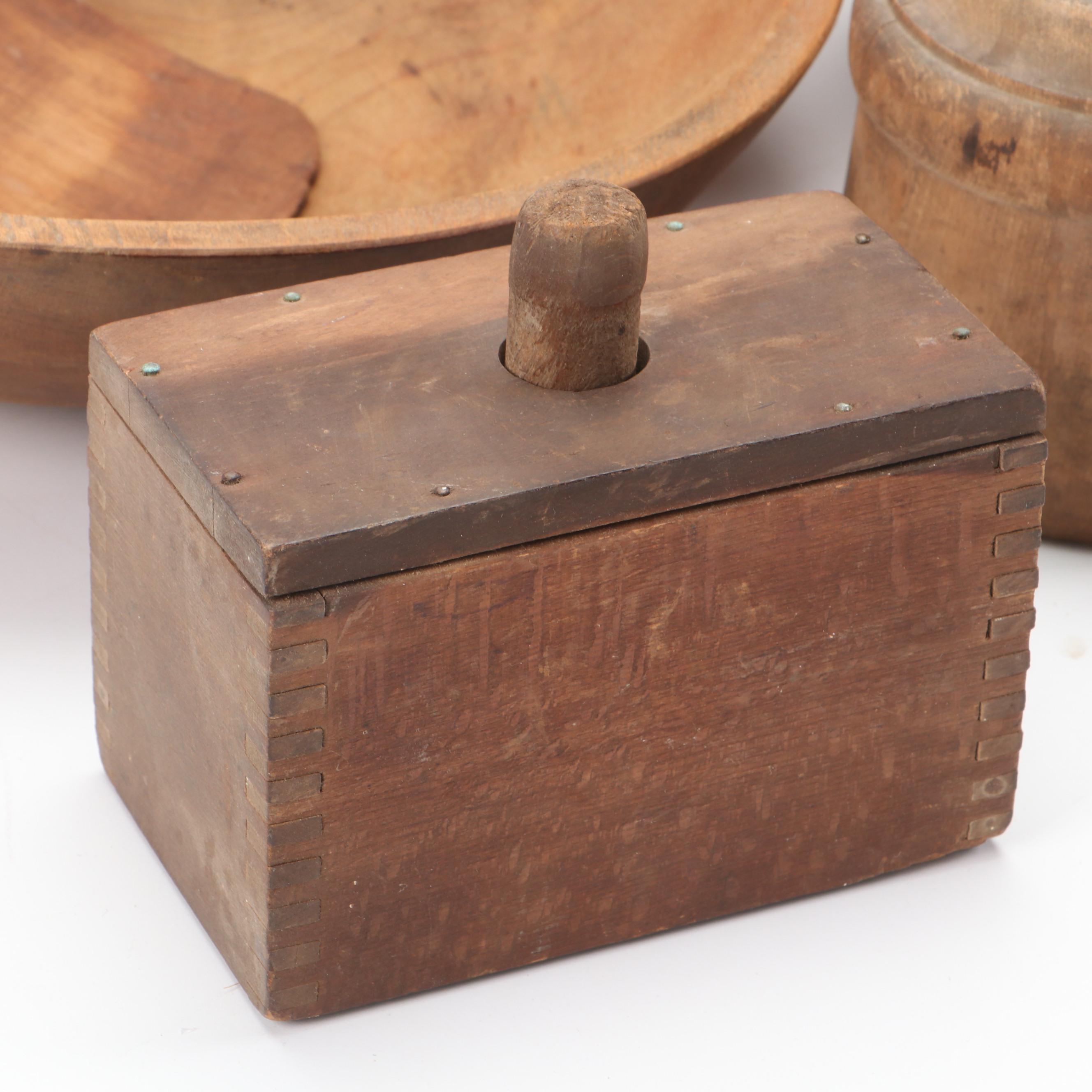 Metal Taper Candle Mold with Wood Molds, Bowl, and More Décor