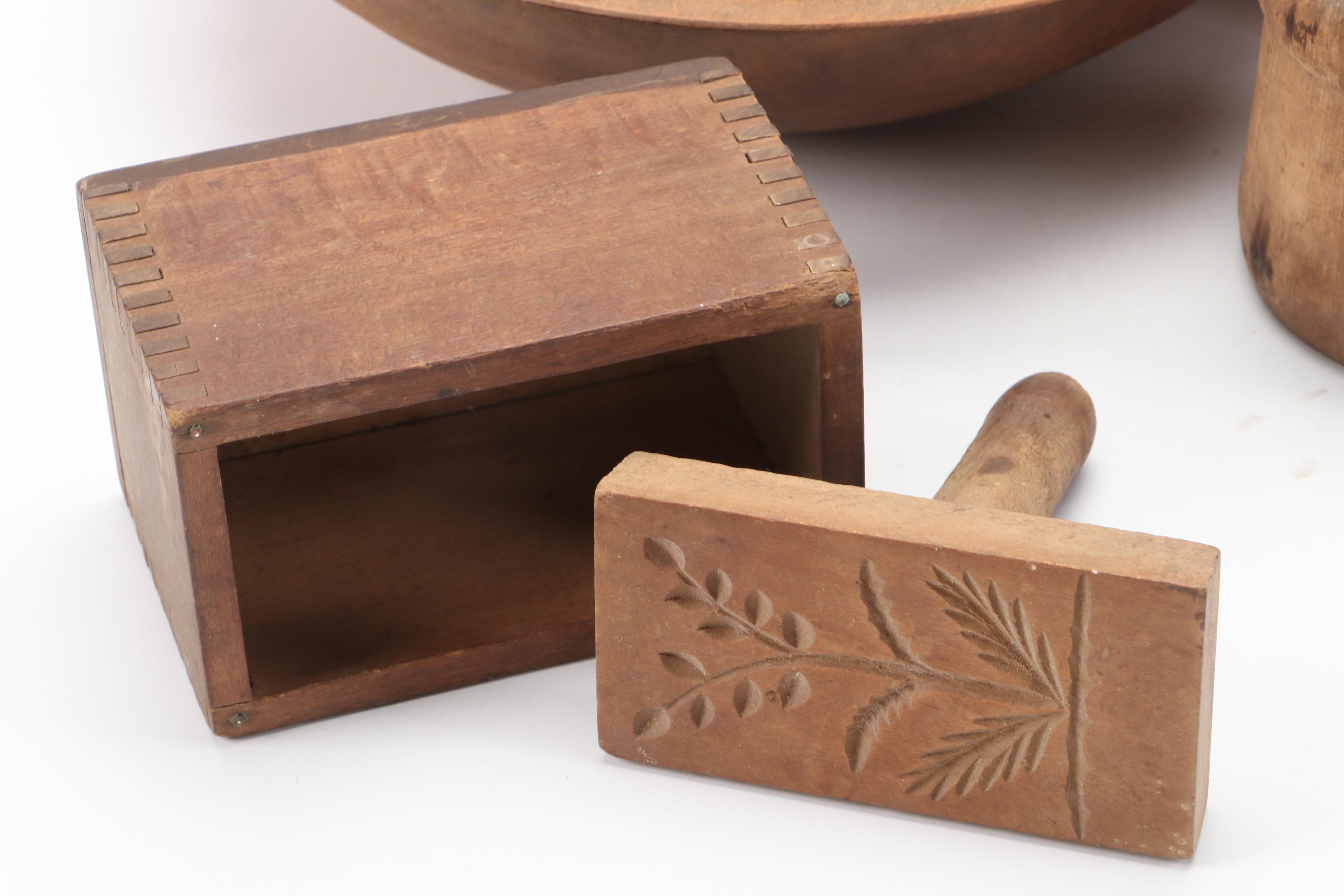 Metal Taper Candle Mold with Wood Molds, Bowl, and More Décor