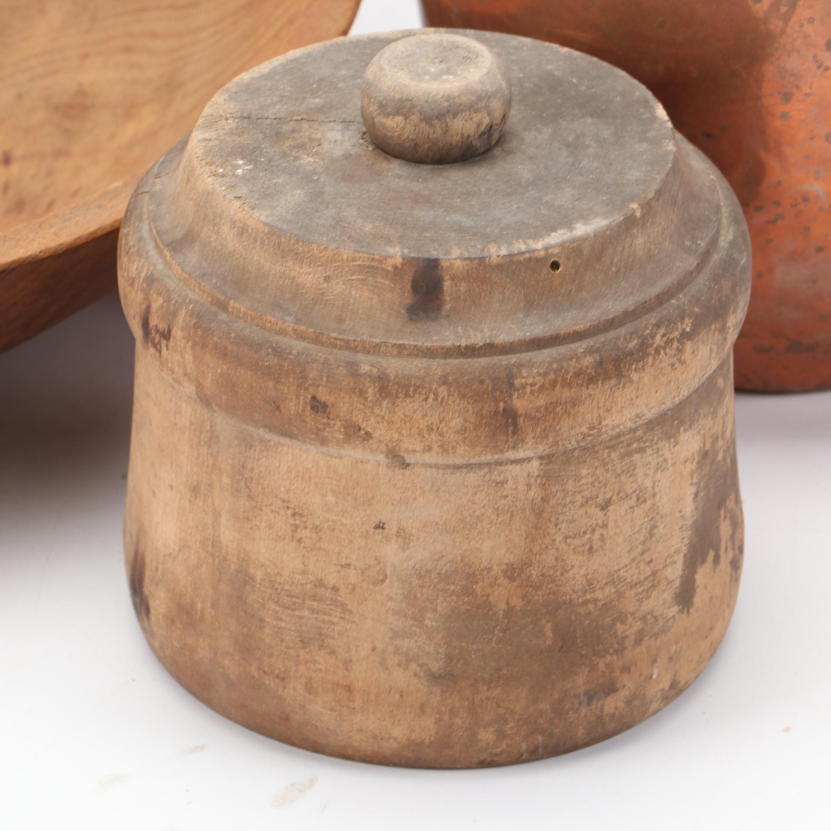 Metal Taper Candle Mold with Wood Molds, Bowl, and More Décor