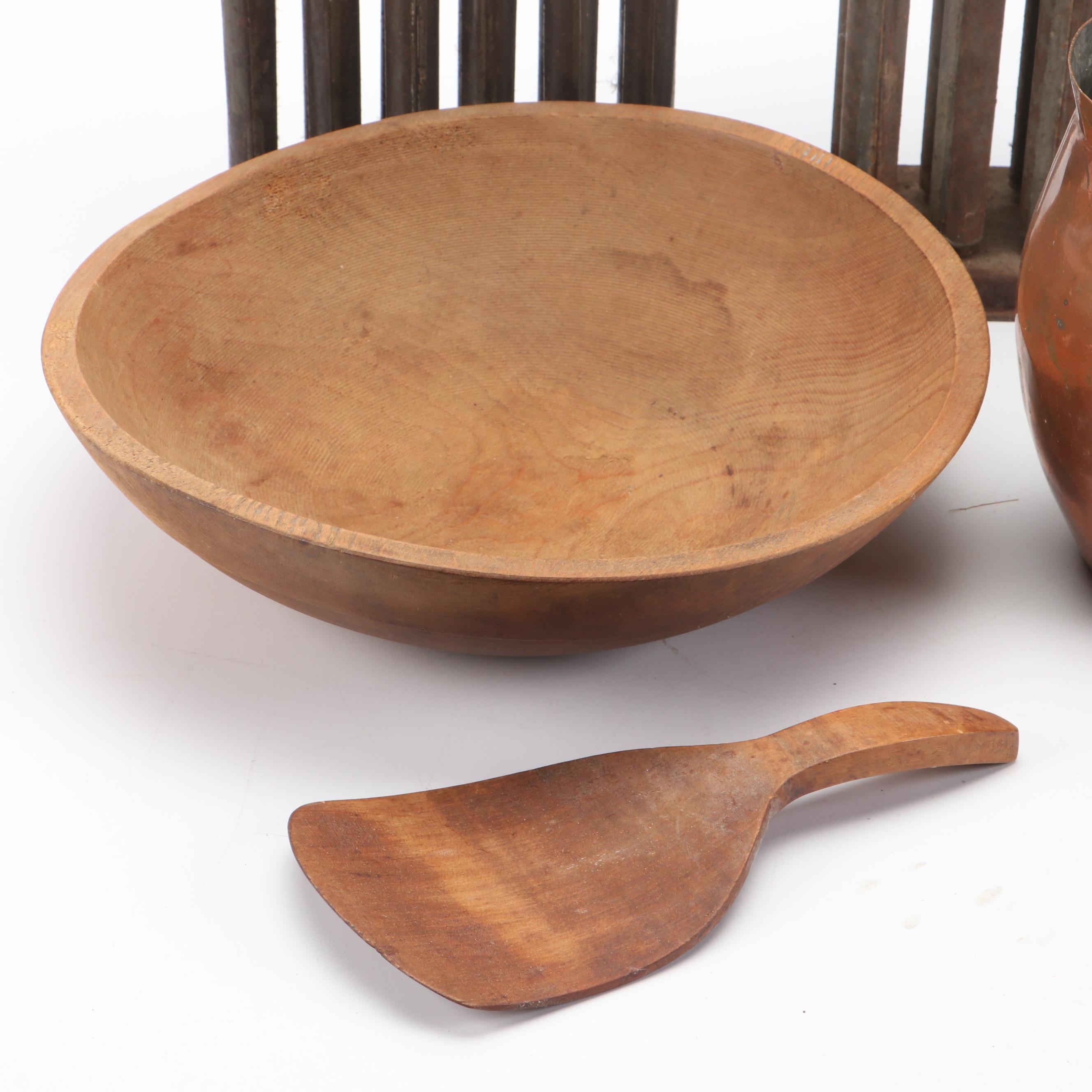 Metal Taper Candle Mold with Wood Molds, Bowl, and More Décor