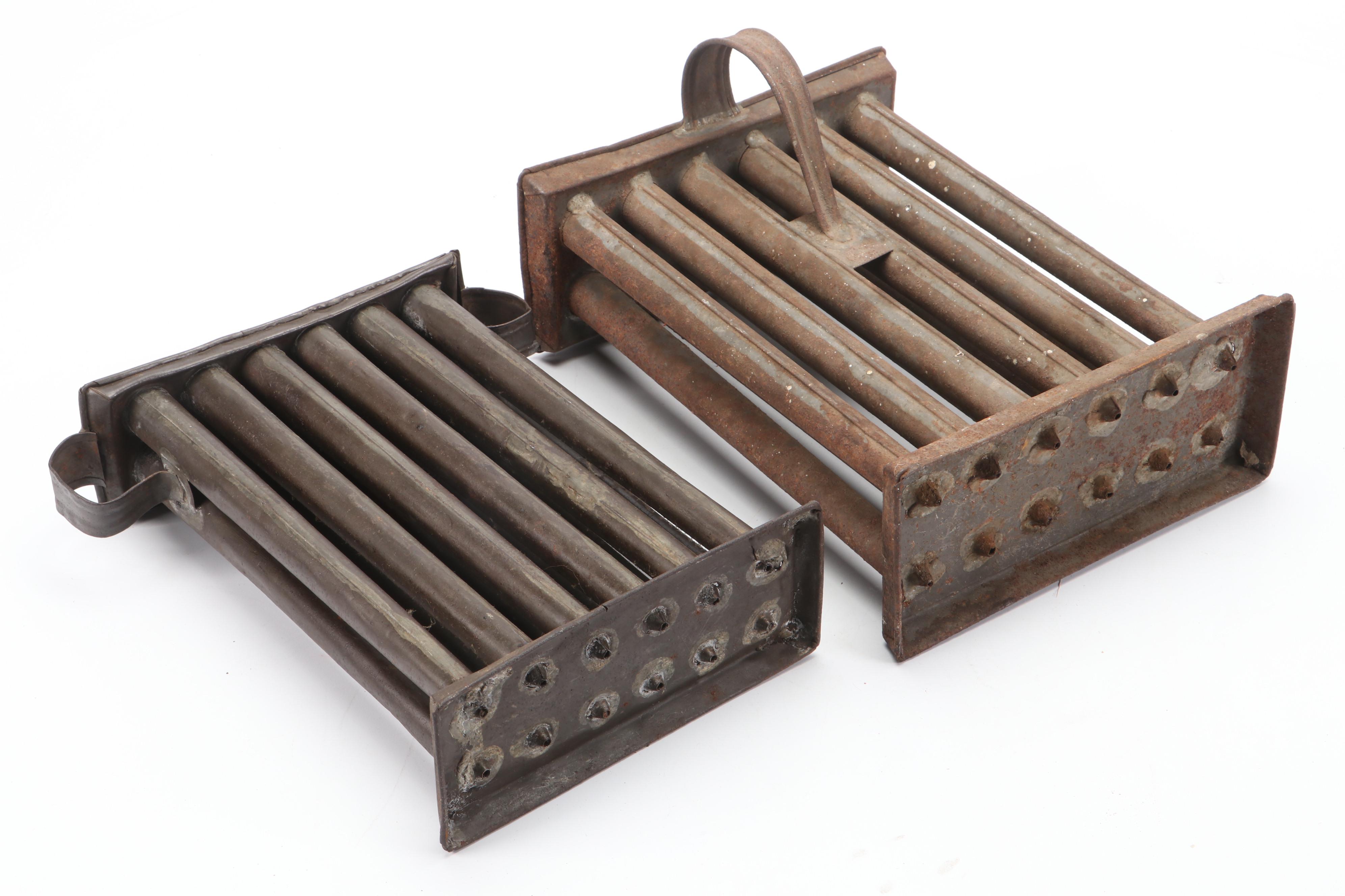 Metal Taper Candle Mold with Wood Molds, Bowl, and More Décor