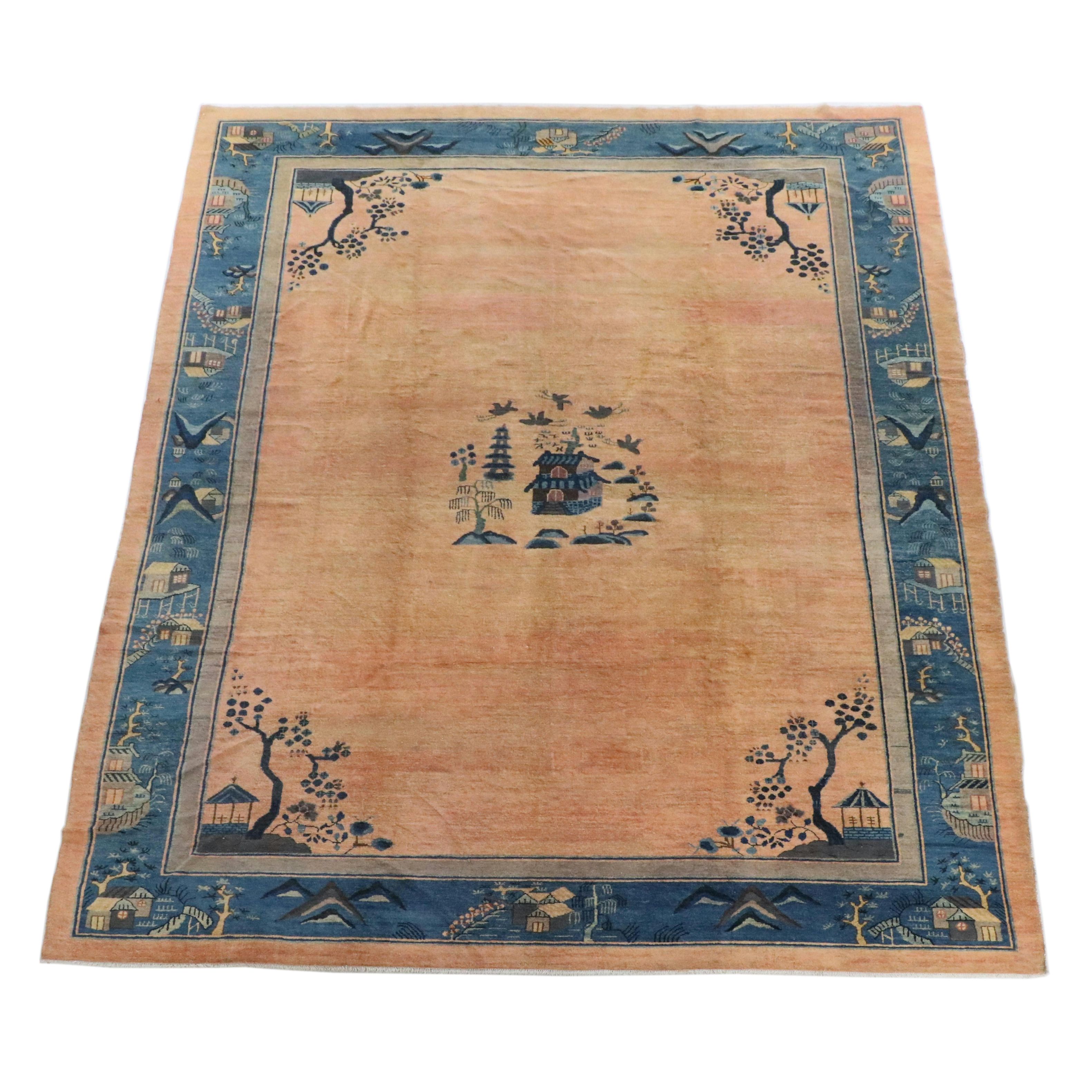 10'3 x 14'4 Hand-Knotted Chinese Art Nichols Style Room-Sized Rug