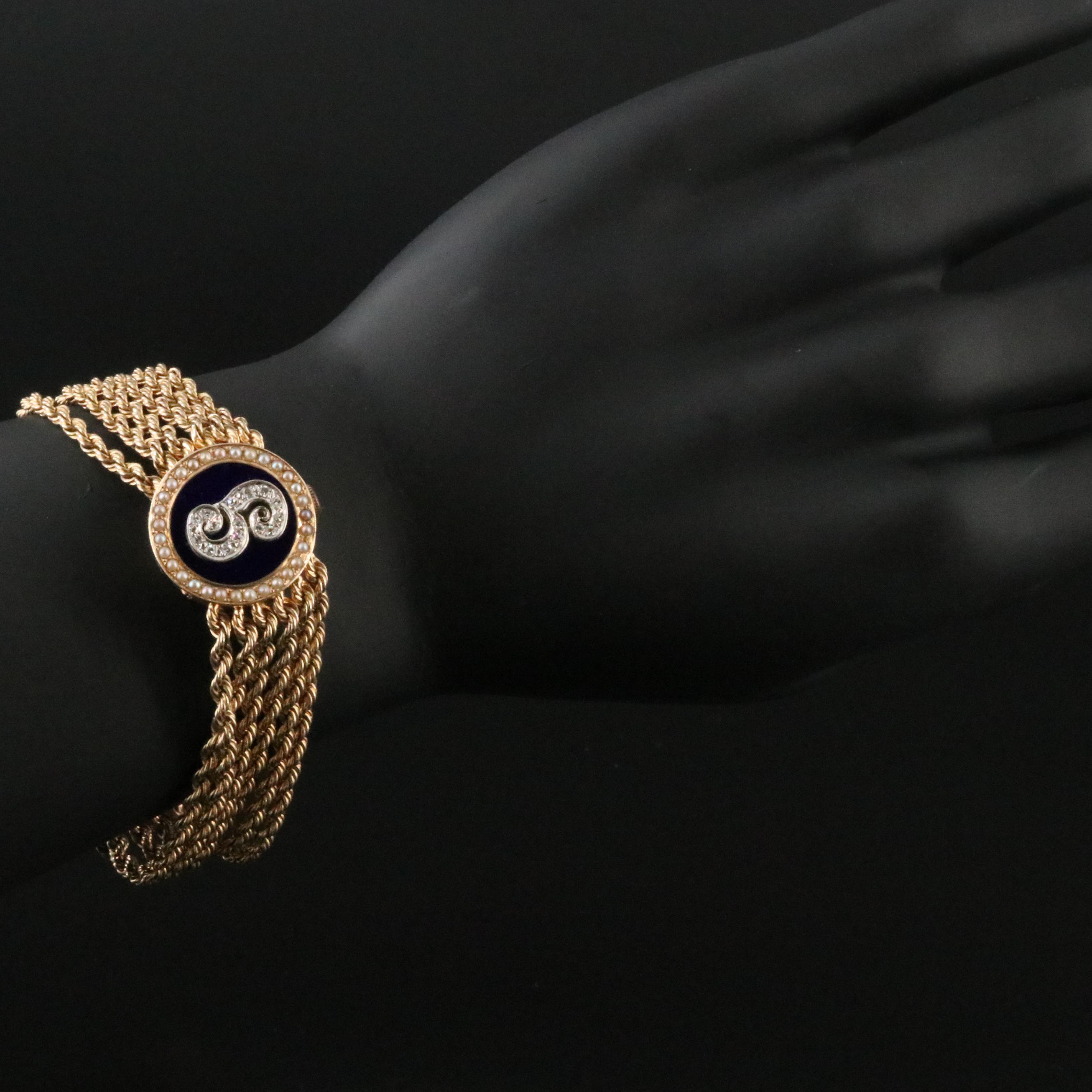 14K Gold Swiss Manual Wind Custom Diamond Dial Cover