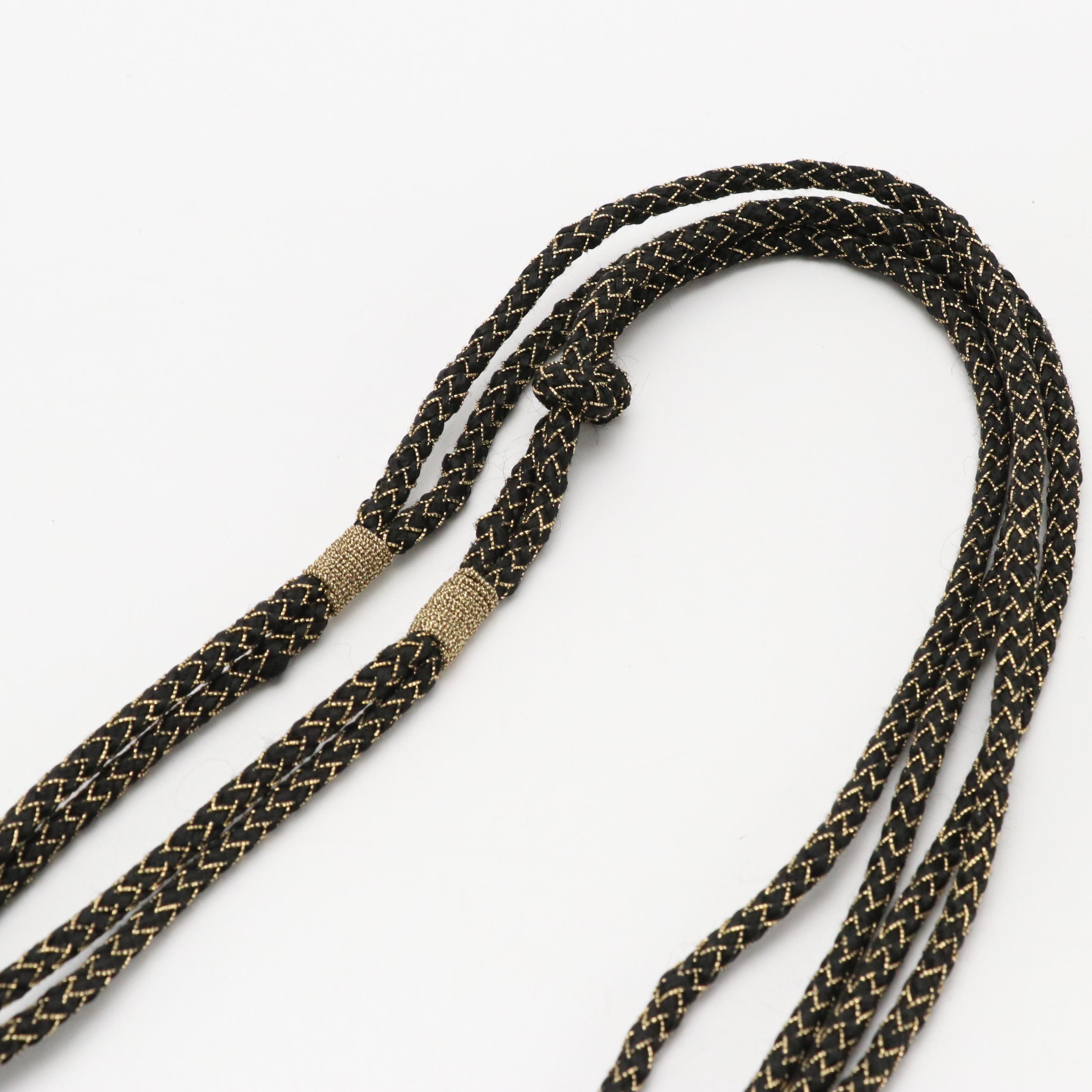 Vintage Beaded Bone Belt and Corded Charm Tassel Belt