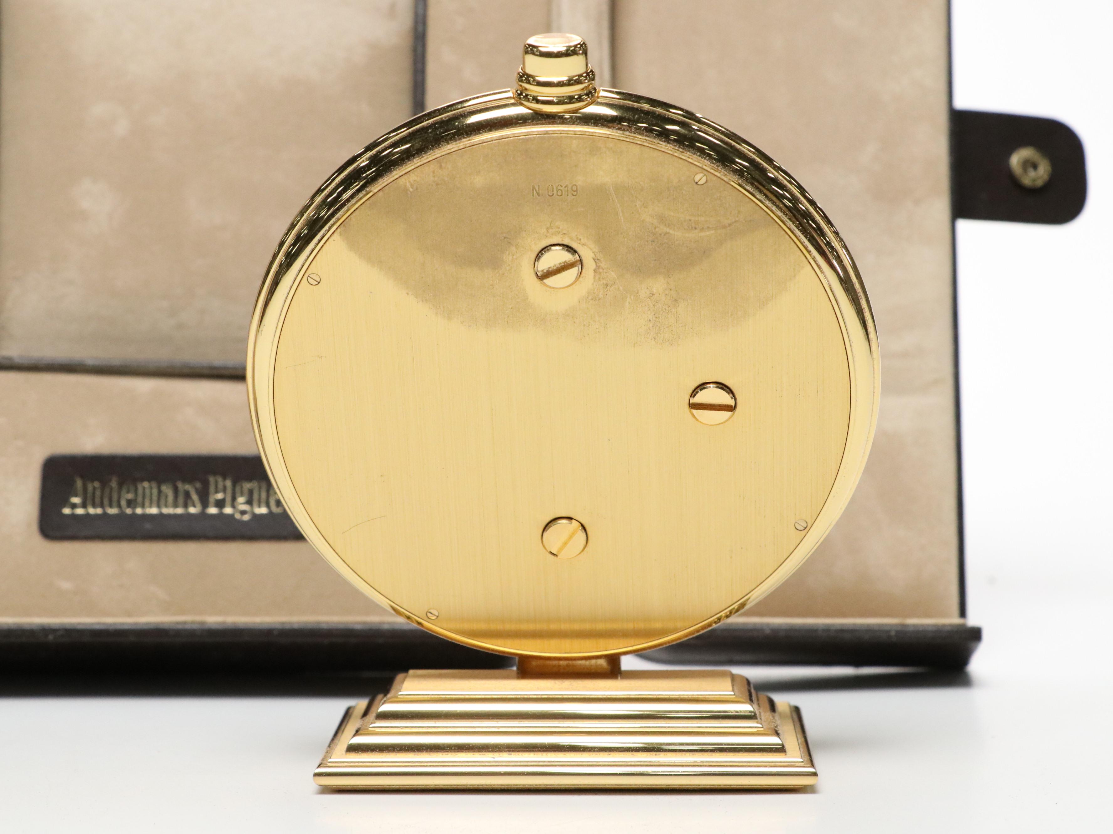 Audemars Piguet Brass Perpetual Desk Calendar with Leather Travel Case