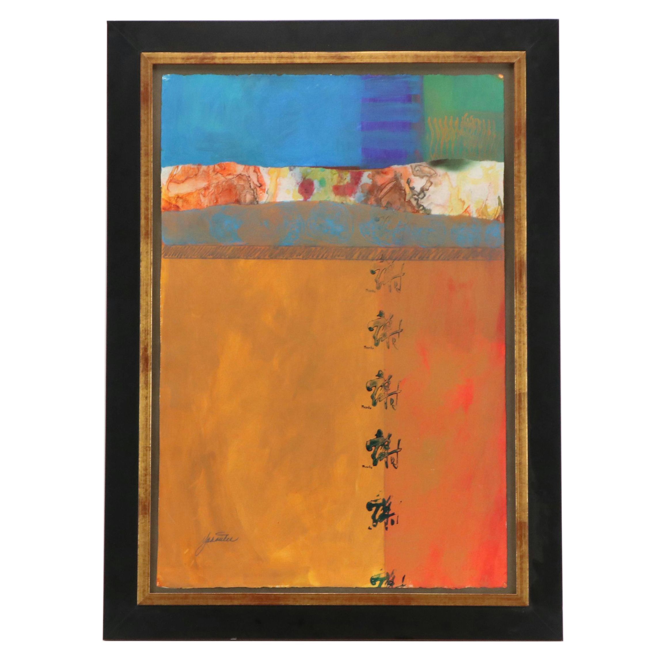 Abstract Mixed Media Painting, Late 20th/ 21st Century