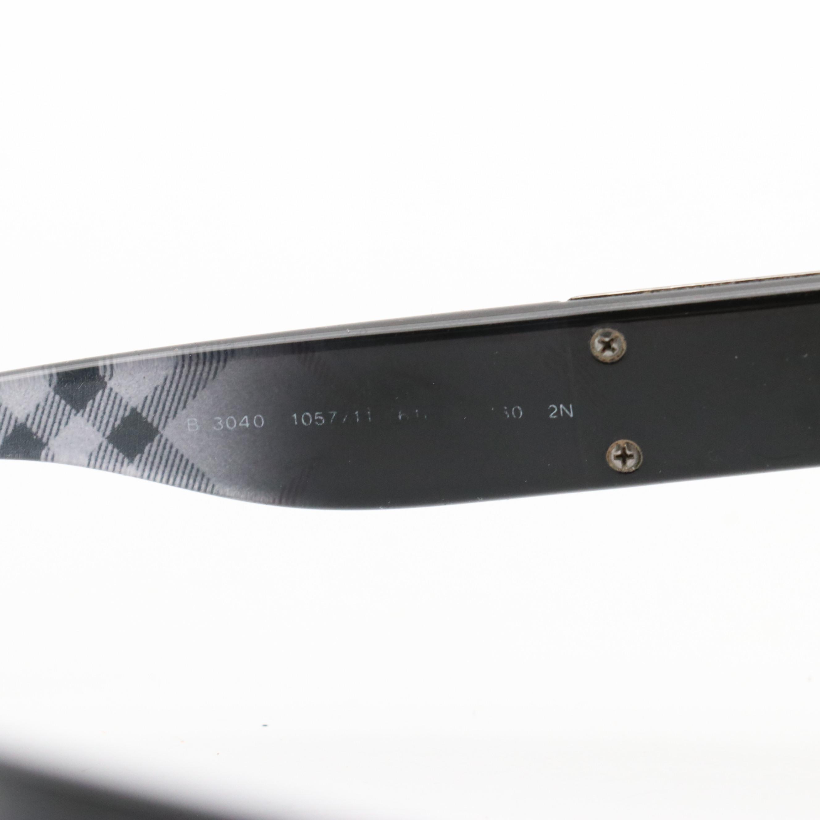 Men's Burberry B 3040 1057/11 Gunmetal Pilot Sunglasses in Case, With Box