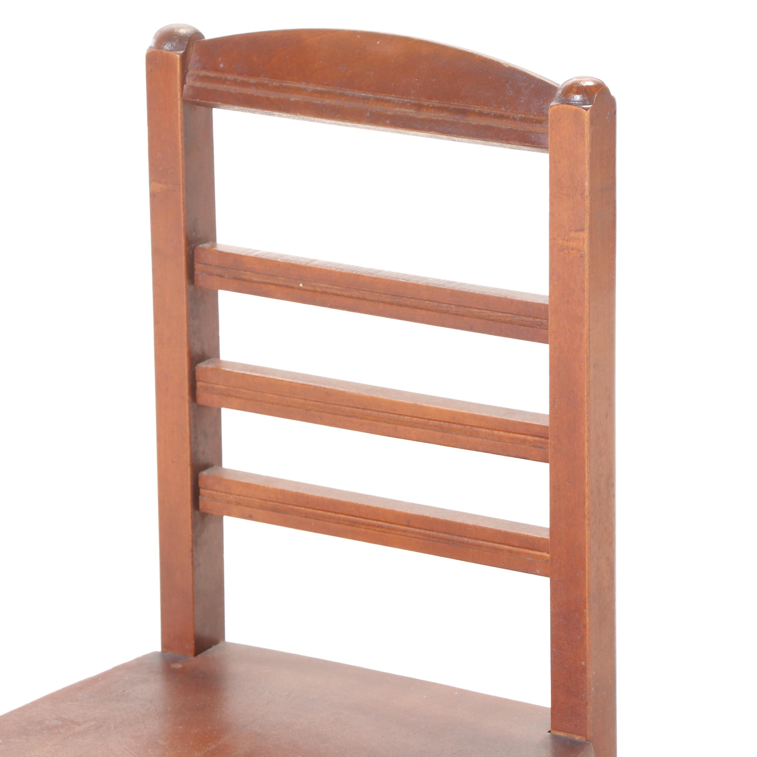 Eastman Mfg. Co. Maple Child's Roll-Top Desk and Side Chair