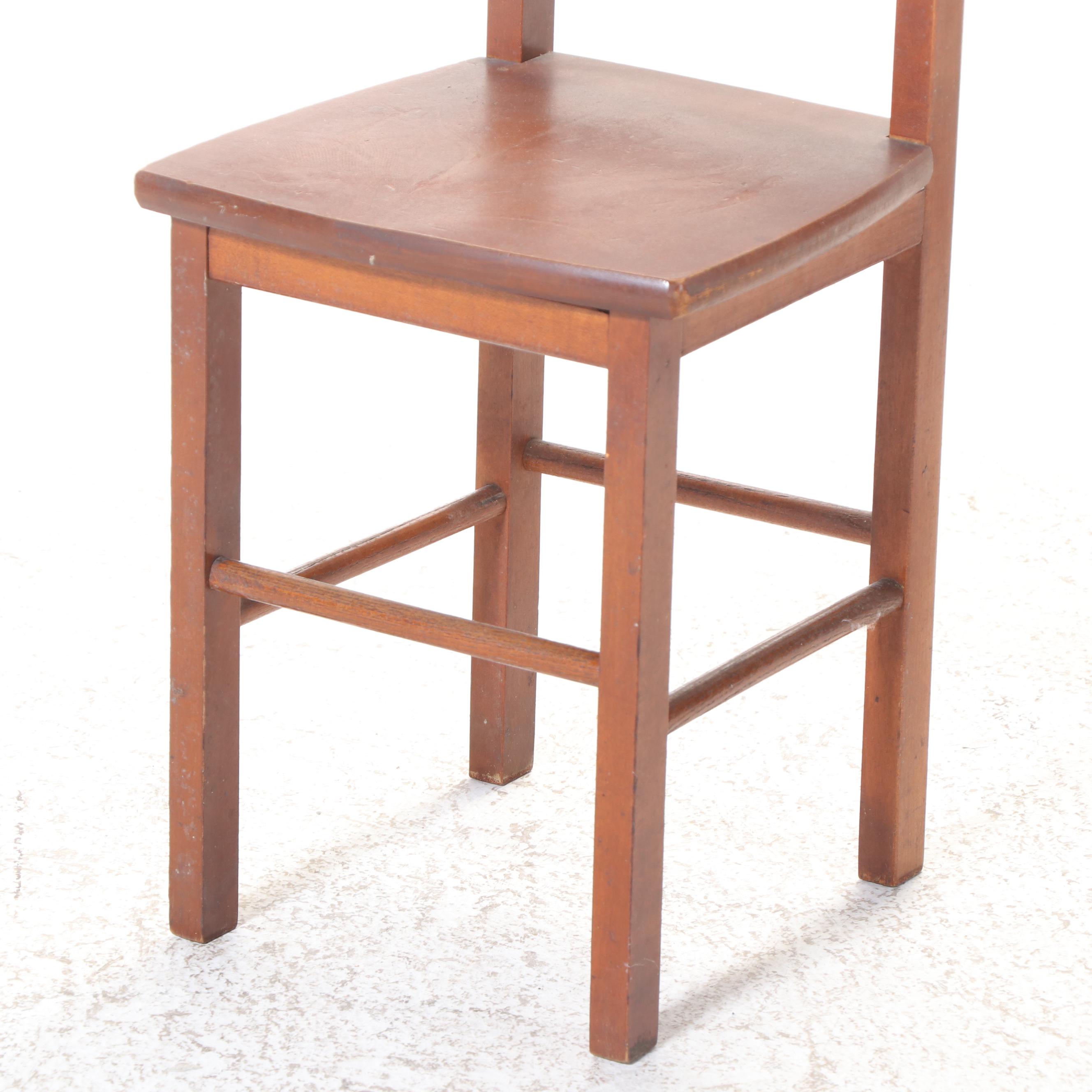 Eastman Mfg. Co. Maple Child's Roll-Top Desk and Side Chair